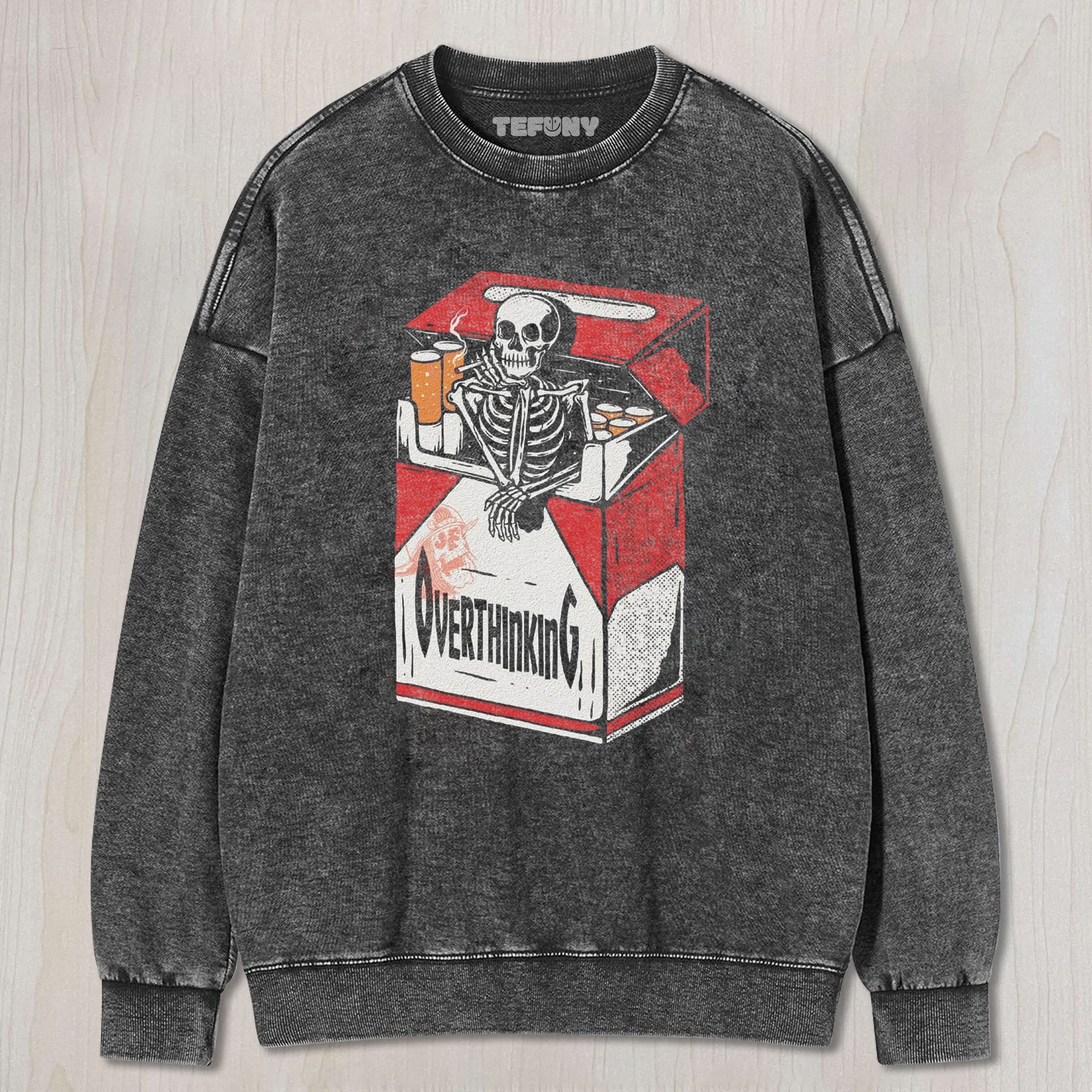 OVERTHINKING SKULL CIGARETTES TEE & SWEAT & HOOD