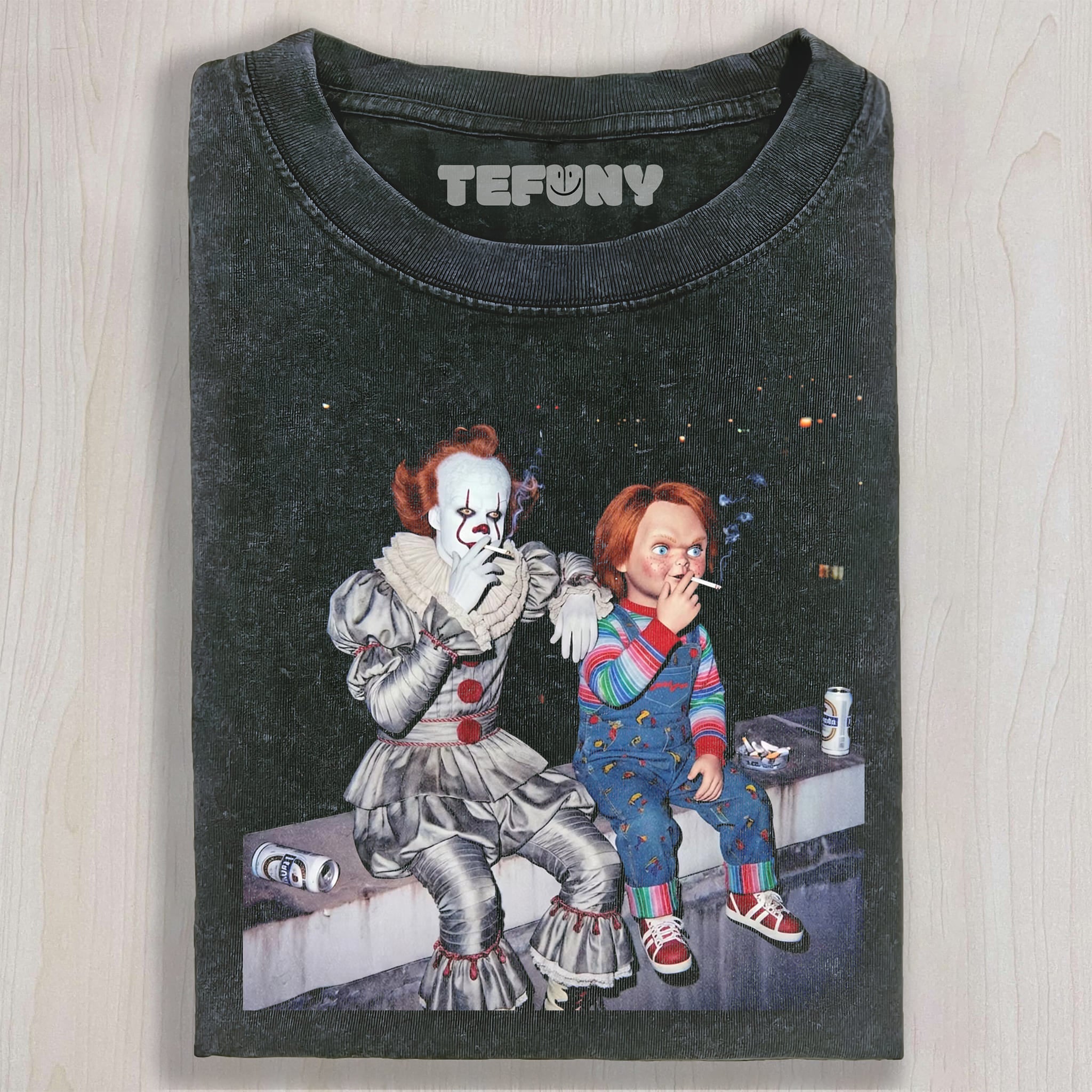 PENNYWISE & CHUCKY VINTAGE TEE UNISEX TEE, TANK TOP, LAYERED LS, SWEATSHIRT & HOODIE