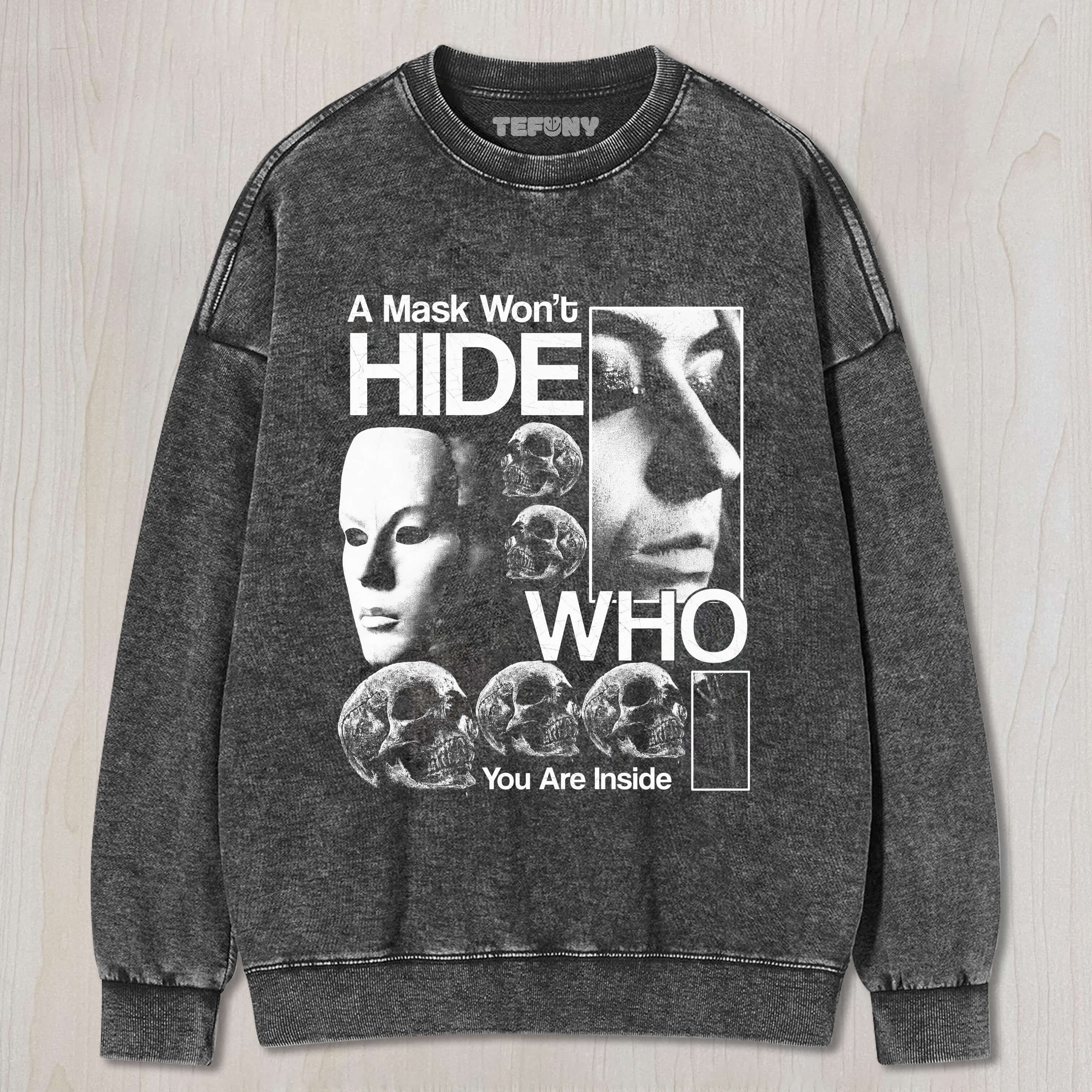 PERSON WEARING MASK T-SHIRT