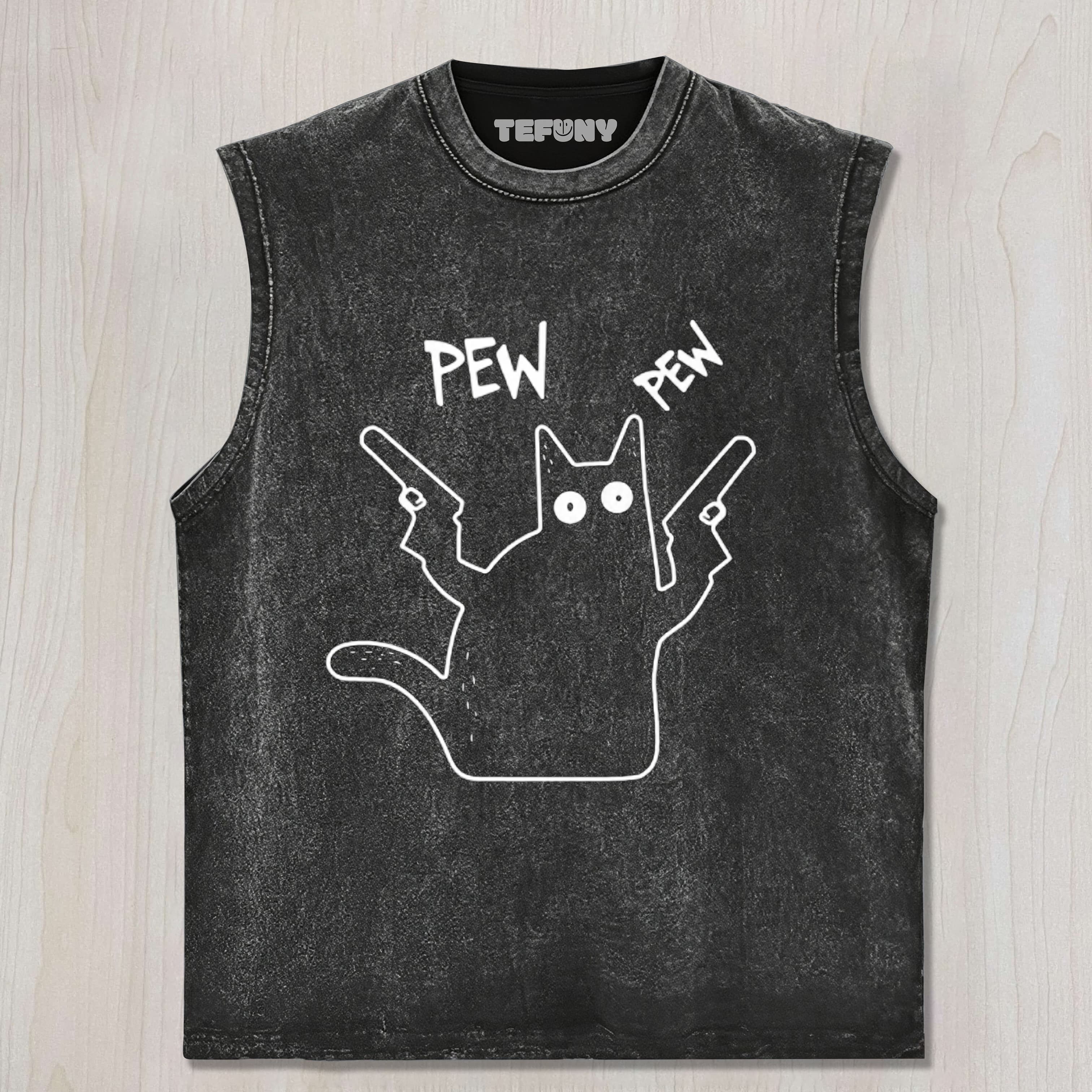 PEW PEW CAT MEME TANK TOP