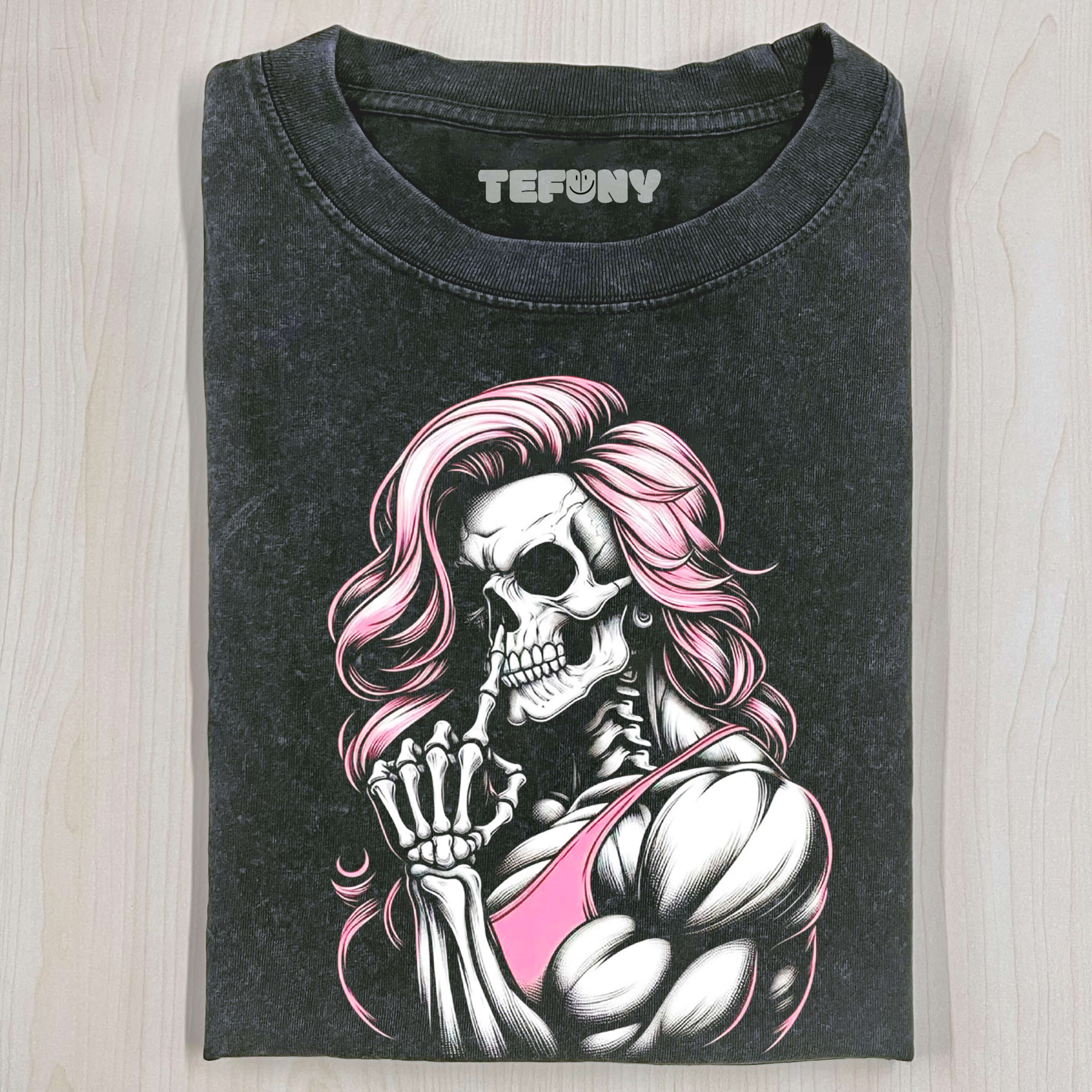 PINK SKULL PICKING NOSE T-SHIRT