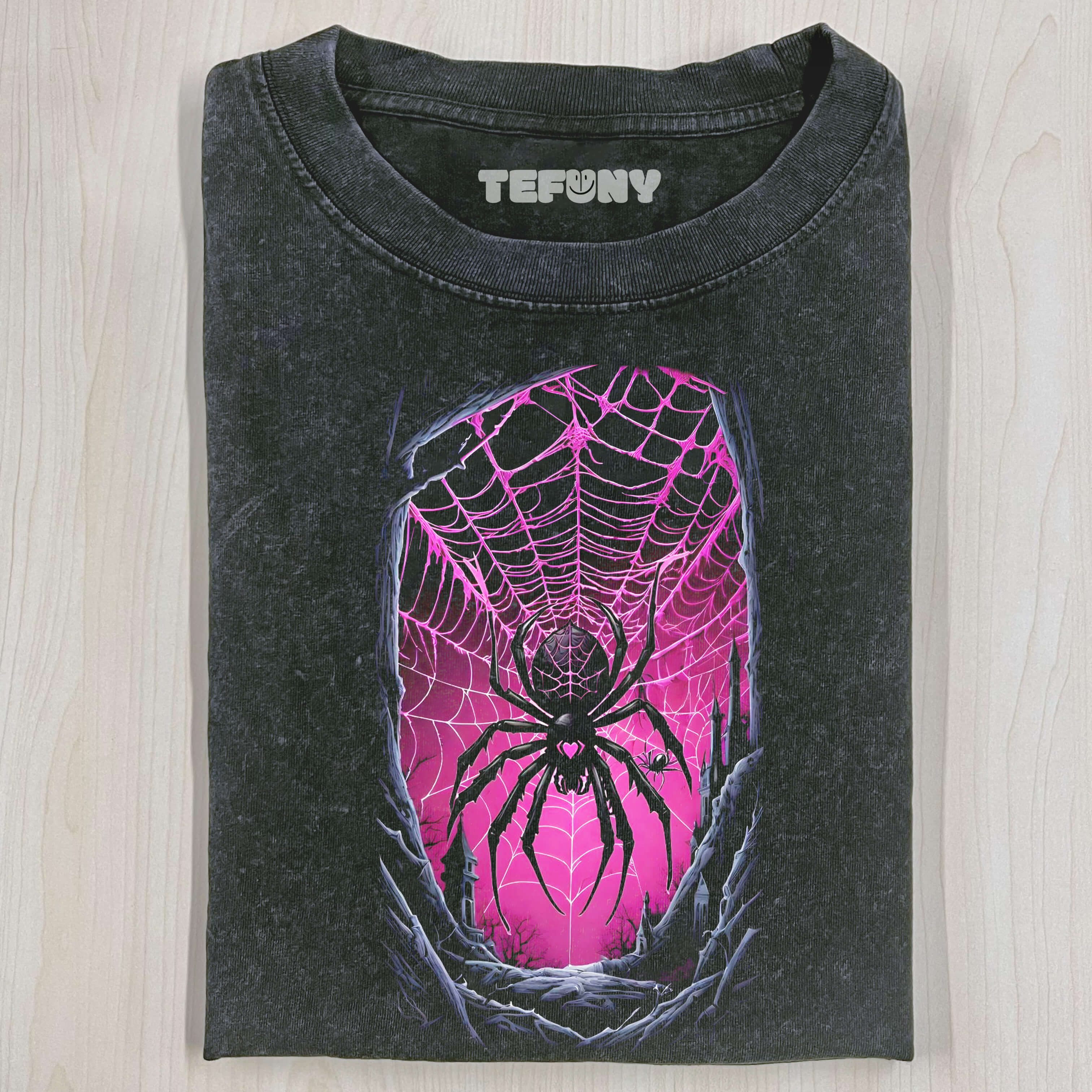 PINK SPIDER WEB T-SHIRT