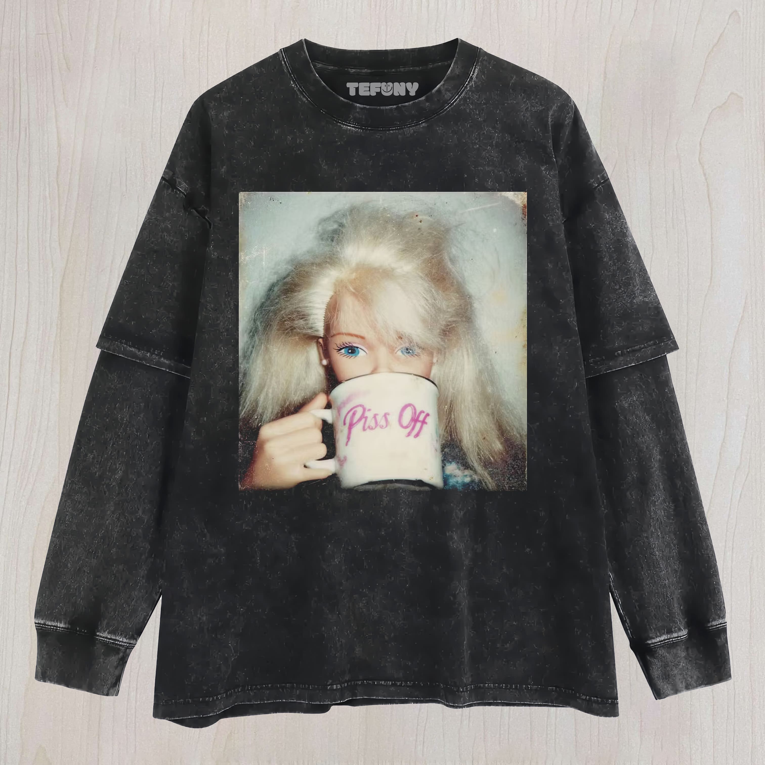 PISS OF DOLL FACE GIRL UNISEX TEE, TANK TOP, LAYERED LS, SWEATSHIRT & HOODIE