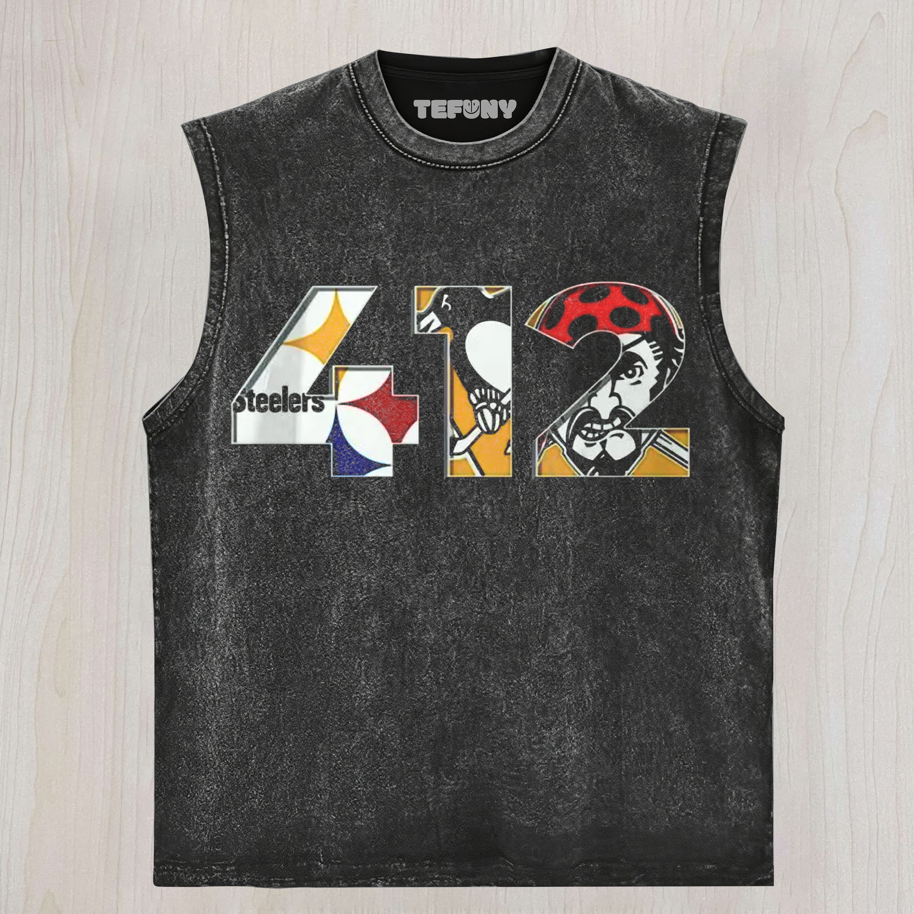PITTSBURGH CITY SPORTS TEAM LOGO SLEEVELESS UNISEX TEE, TANK TOP, LAYERED LS, SWEATSHIRT & HOODIE