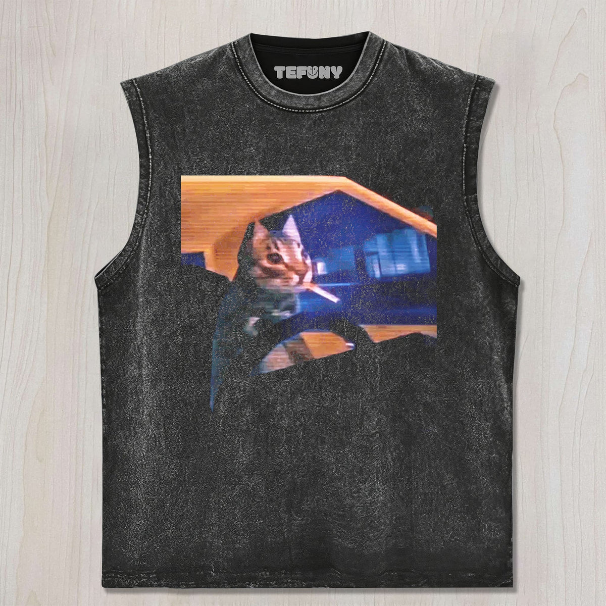 PIXEL SMOKING CAT UNISEX TEE, TANK TOP, LAYERED LS, SWEATSHIRT & HOODIE