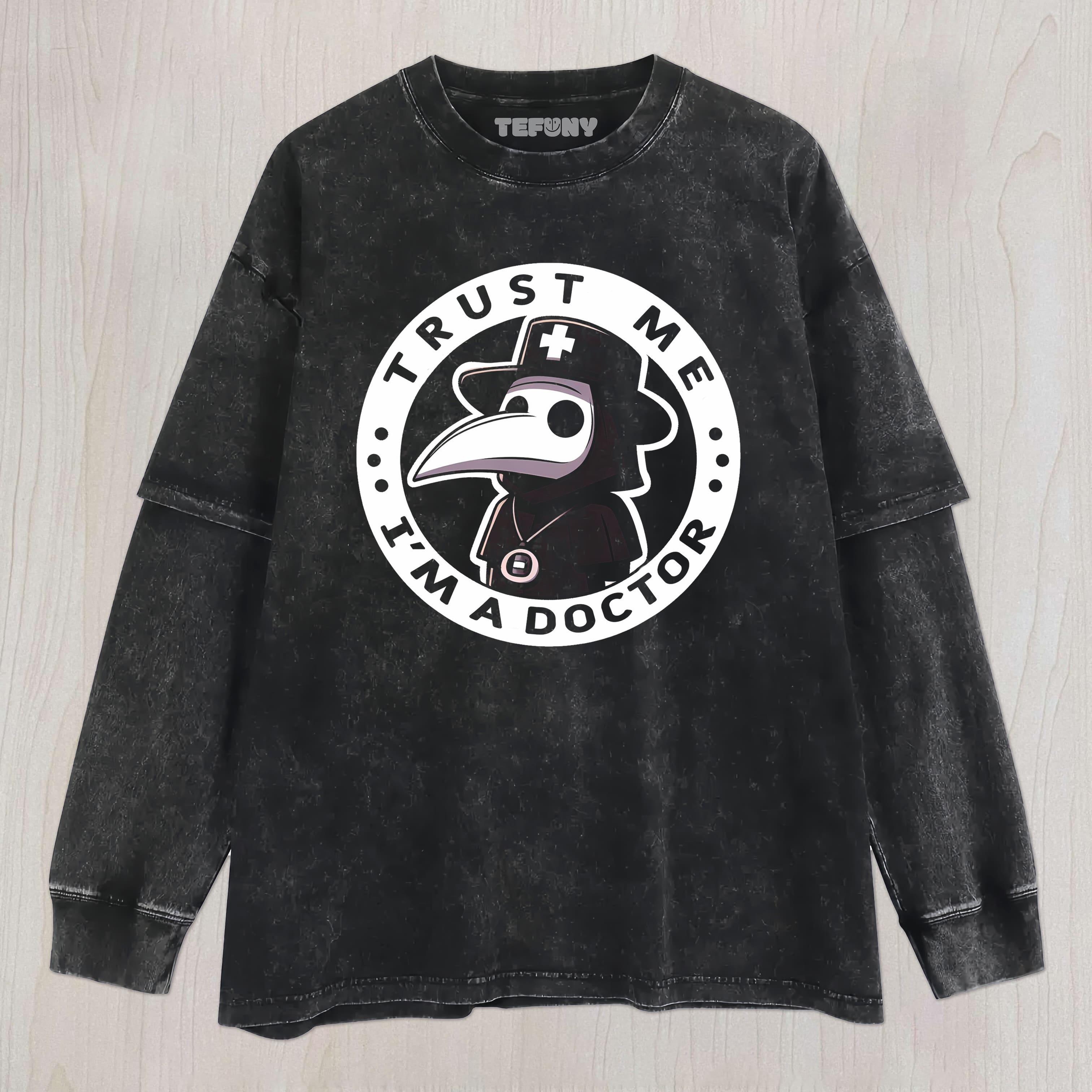 PLAGUE DOCTOR UNISEX TEE, TANK TOP, LAYERED LS, SWEATSHIRT & HOODIE