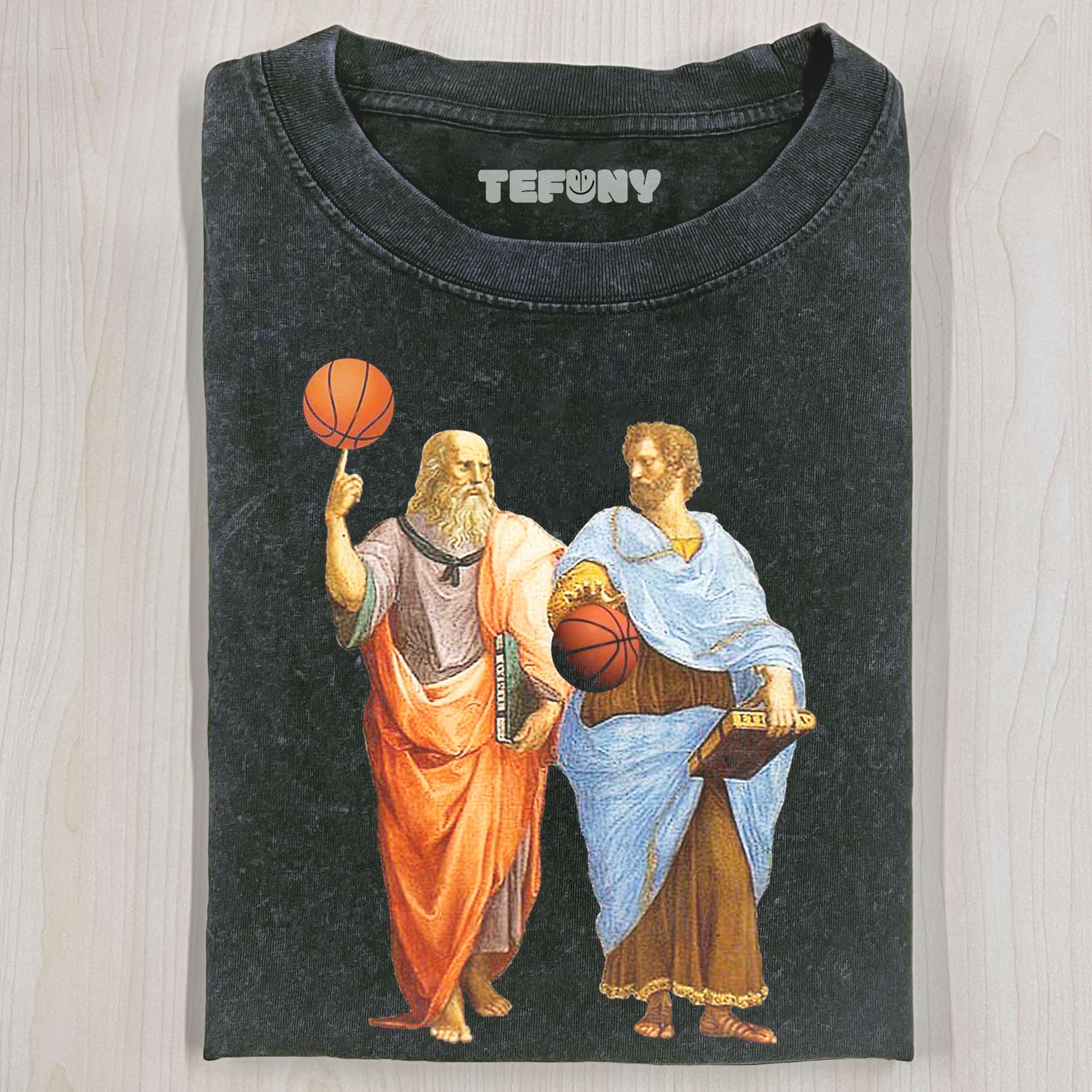 PLATO AND ARISTOTLE IN EPIC BASKETBALL MATCH T-SHIRT