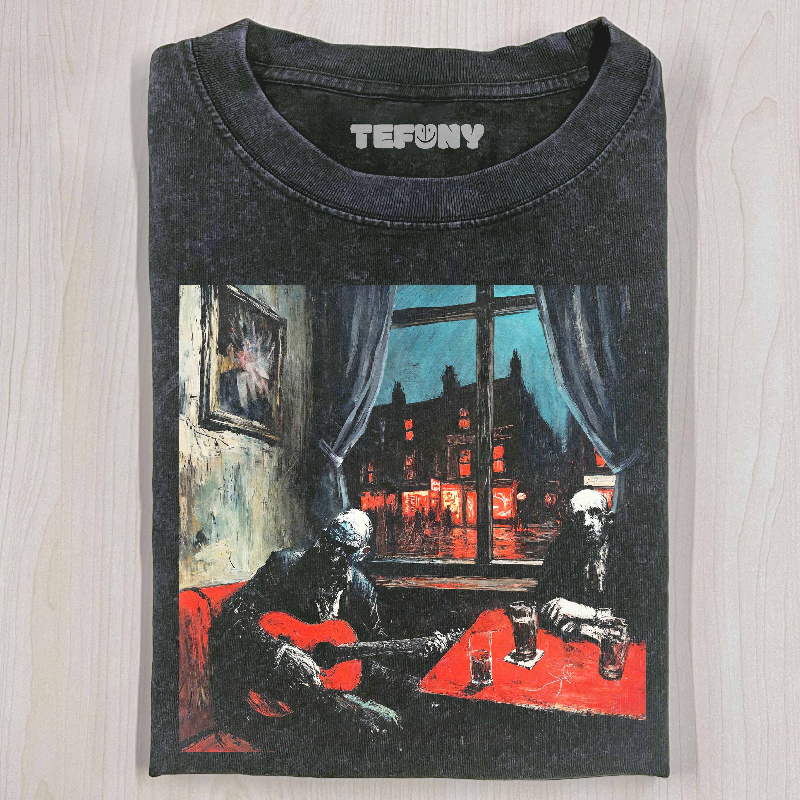 PLAYING GUITAR IN THE BAR T-SHIRT