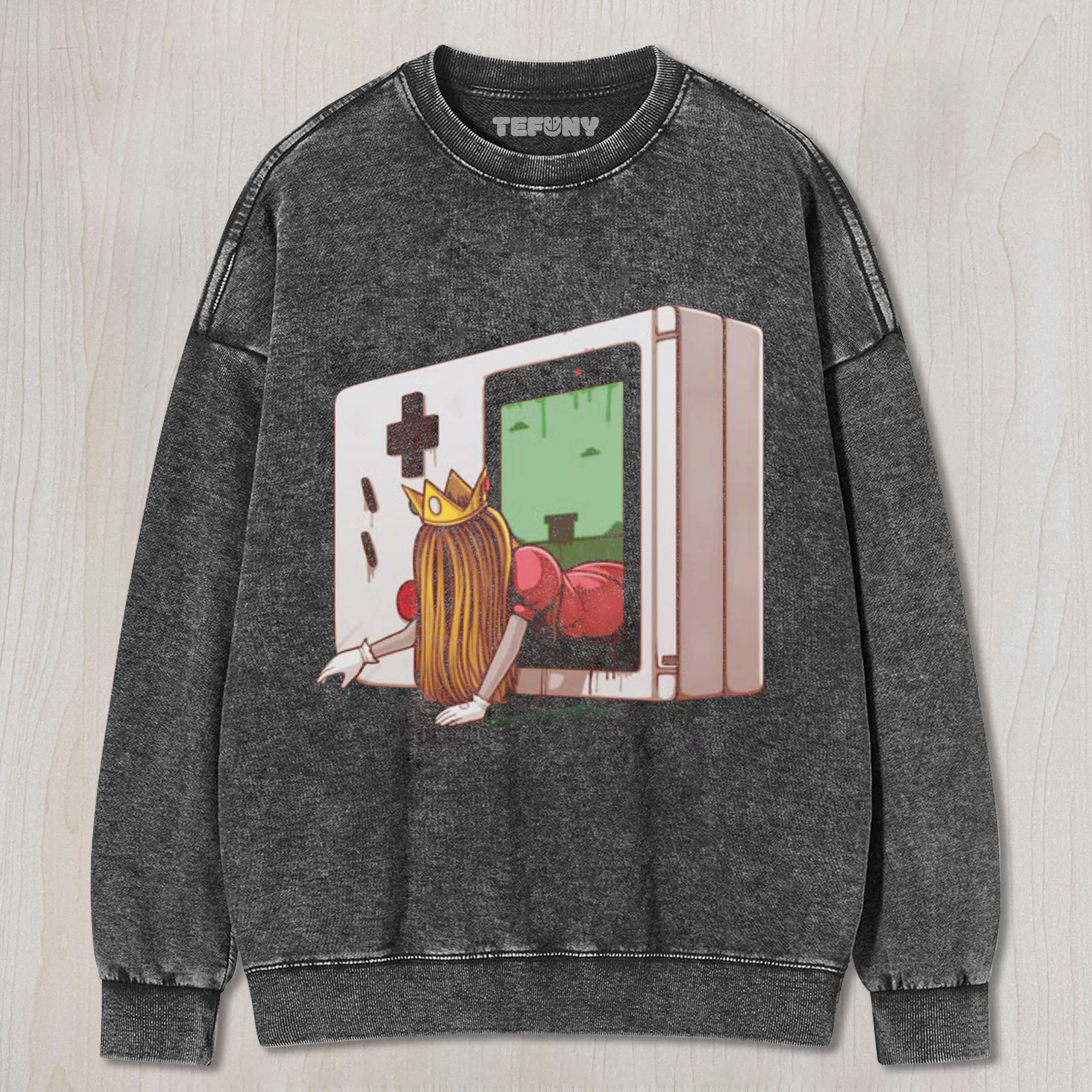 PRINCESS PEACH CLIMBED OUT OF THE GAME CONSOLE T-SHIRT & LONG SLEEVES & HOODIES