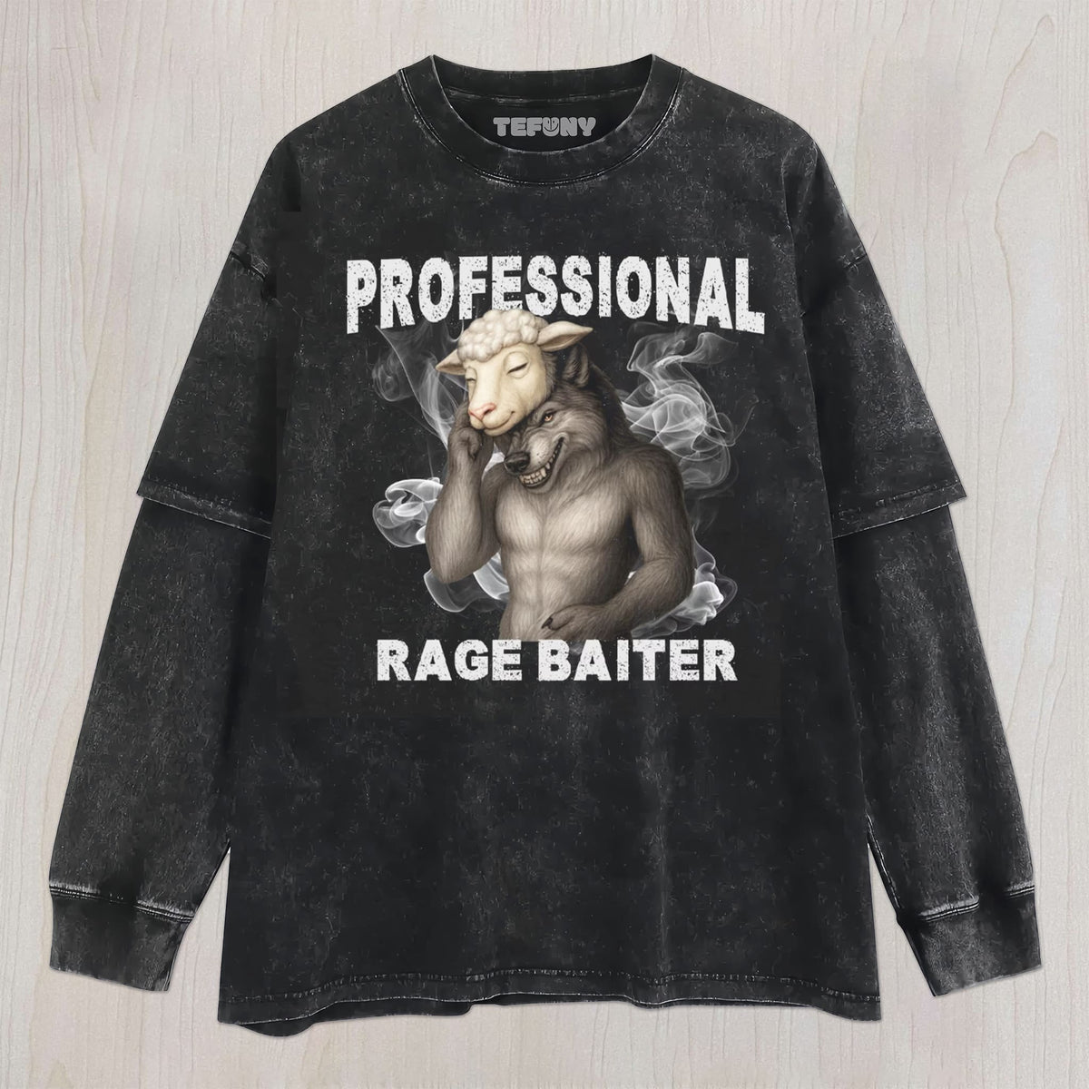 PROFESSIONAL RAGE BAITER FUNNY UNISEX TEE, TANK TOP, LAYERED LS, SWEATSHIRT & HOODIE