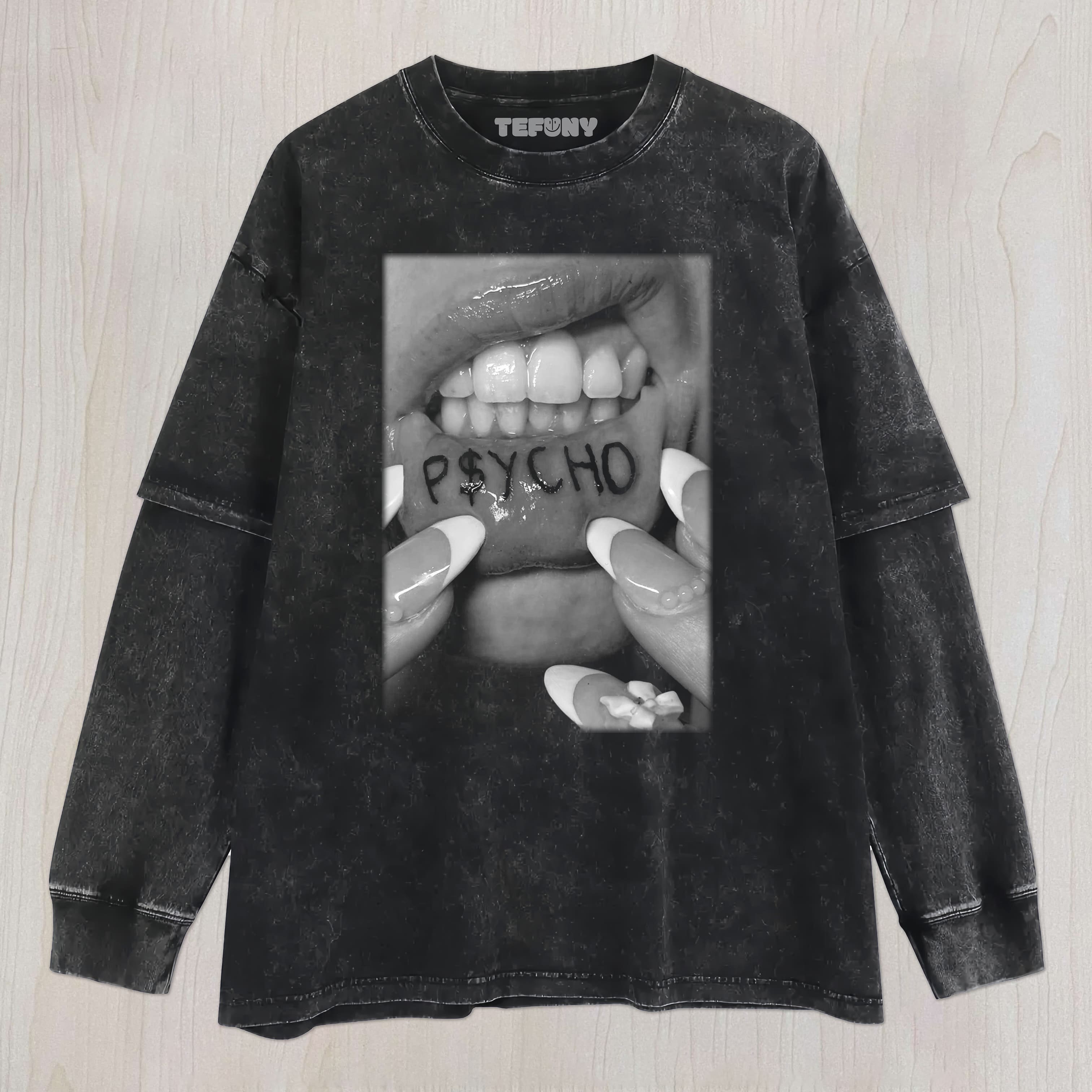 PSYCHO LIPS UNISEX TEE, TANK TOP, LAYERED LS, SWEATSHIRT & HOODIE