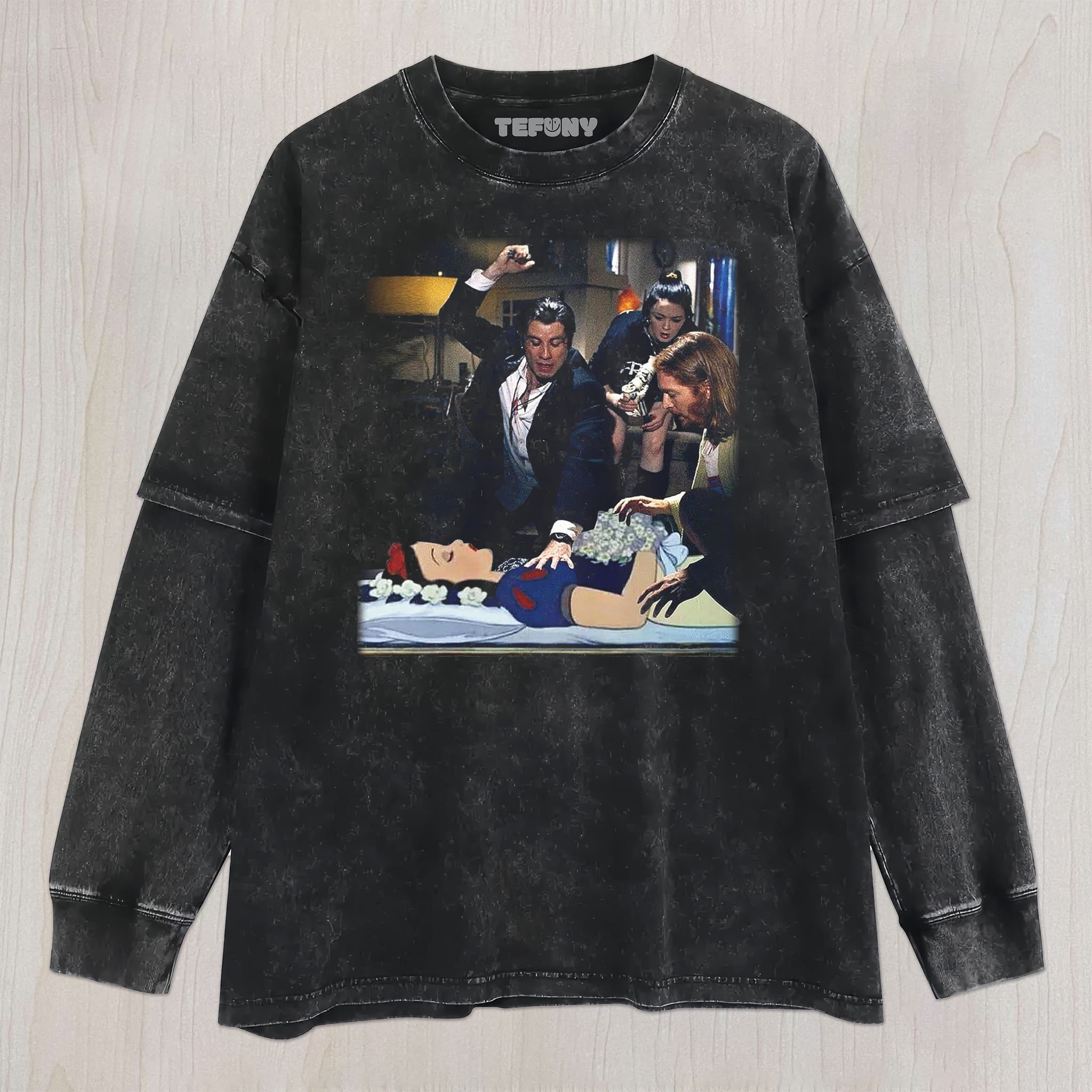 PULP FICTION AND SNOW WHITE UNISEX TEE, TANK TOP, LAYERED LS, SWEATSHIRT & HOODIE