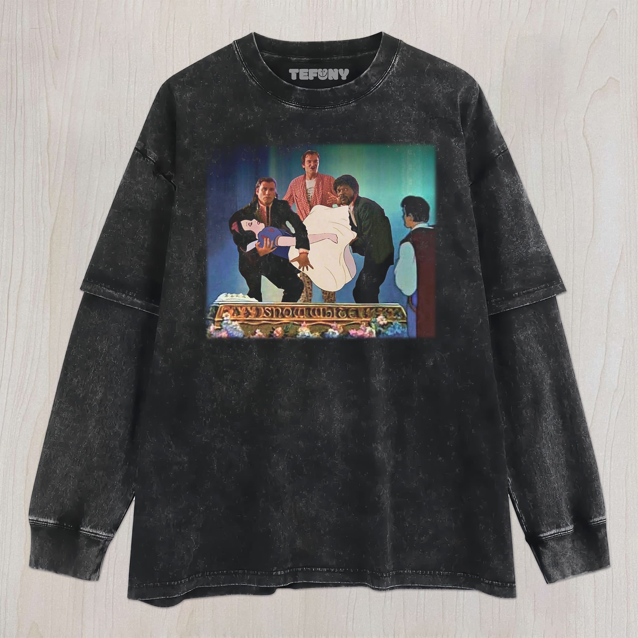 PULP FICTION AND SNOW WHITE UNISEX TEE, TANK TOP, LAYERED LS, SWEATSHIRT & HOODIE