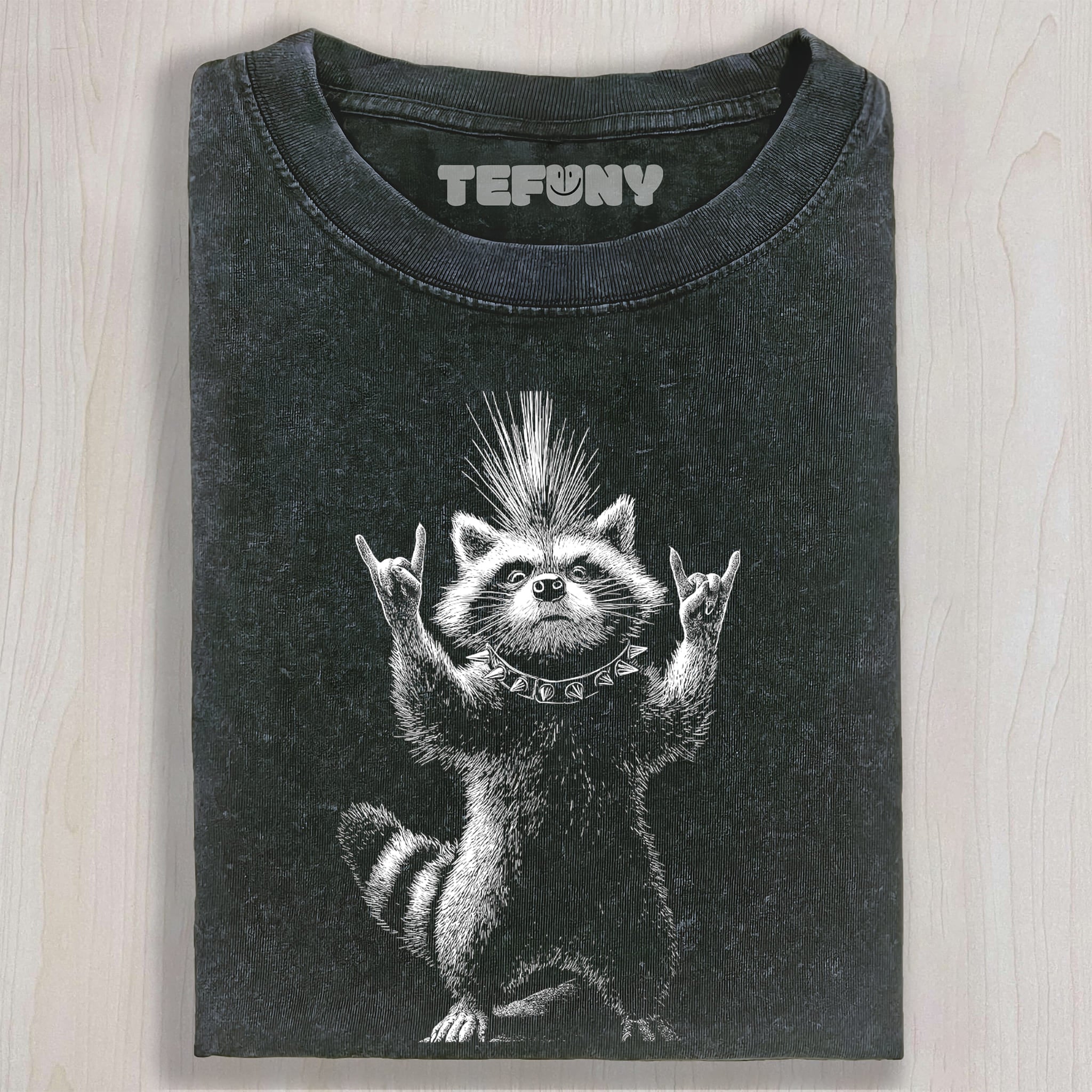 PUNK RACCOON ROCK AND ROLL UNISEX TEE, TANK TOP, LAYERED LS, SWEATSHIRT & HOODIE