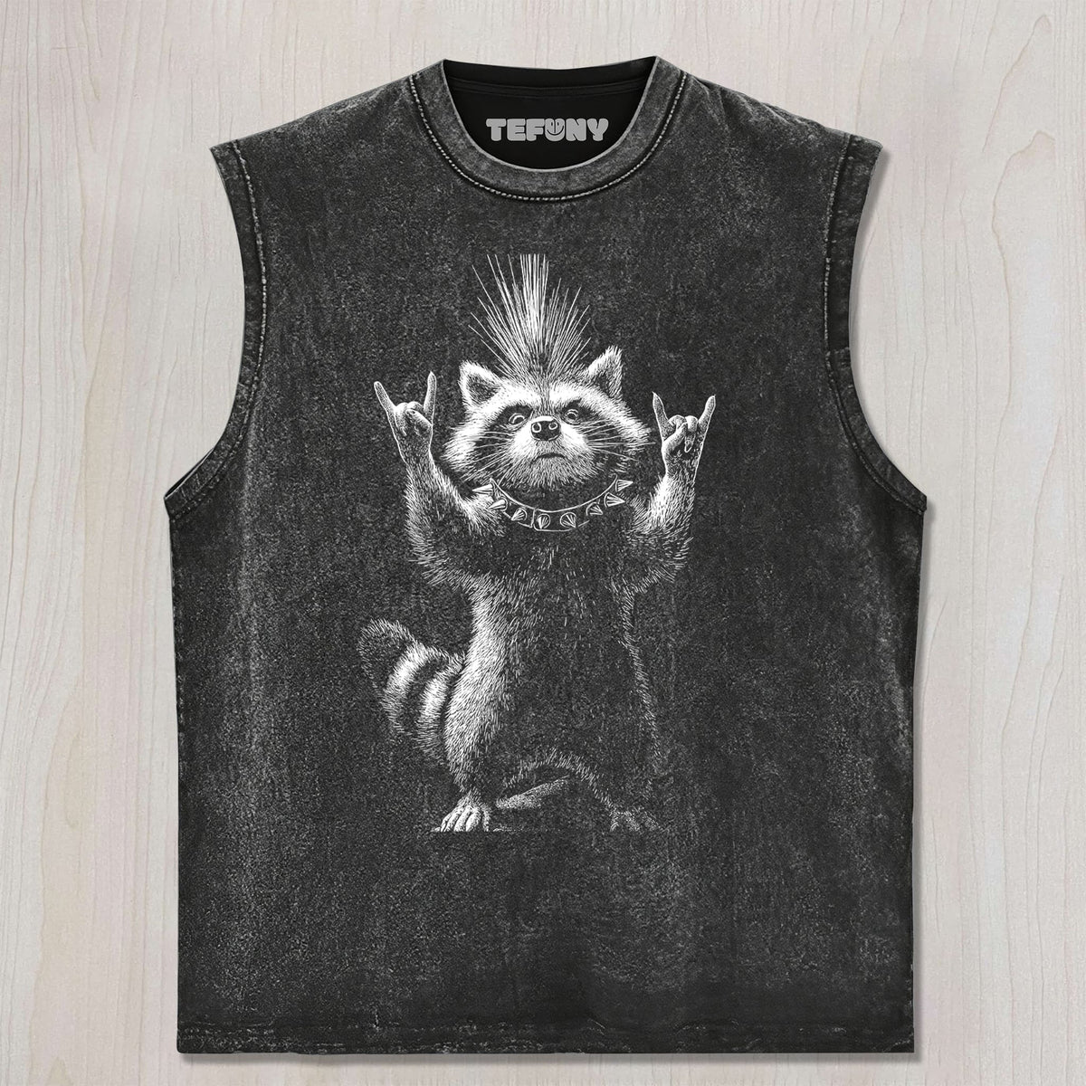 PUNK RACCOON ROCK AND ROLL UNISEX TEE, TANK TOP, LAYERED LS, SWEATSHIRT & HOODIE