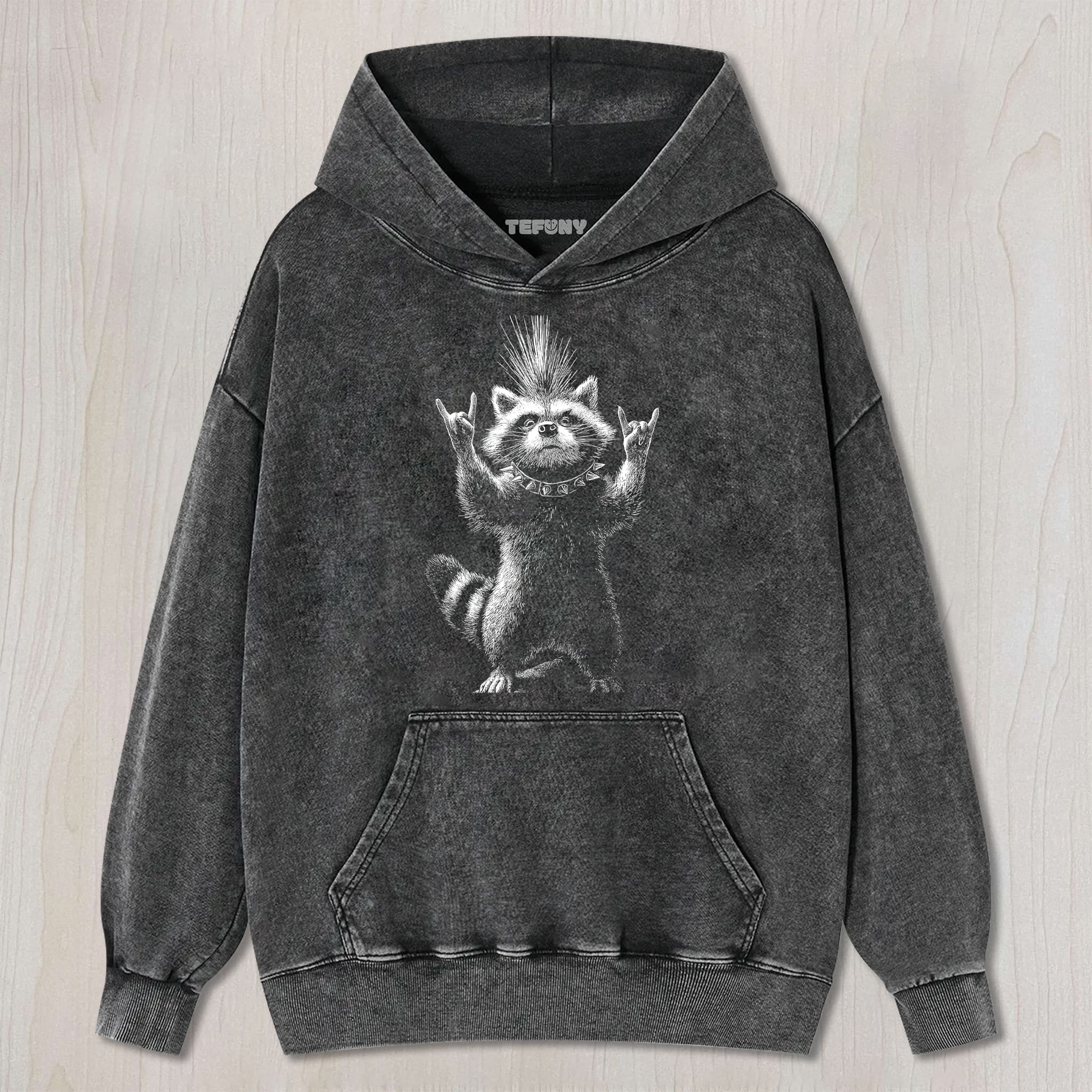 PUNK RACCOON ROCK AND ROLL UNISEX TEE, TANK TOP, LAYERED LS, SWEATSHIRT & HOODIE