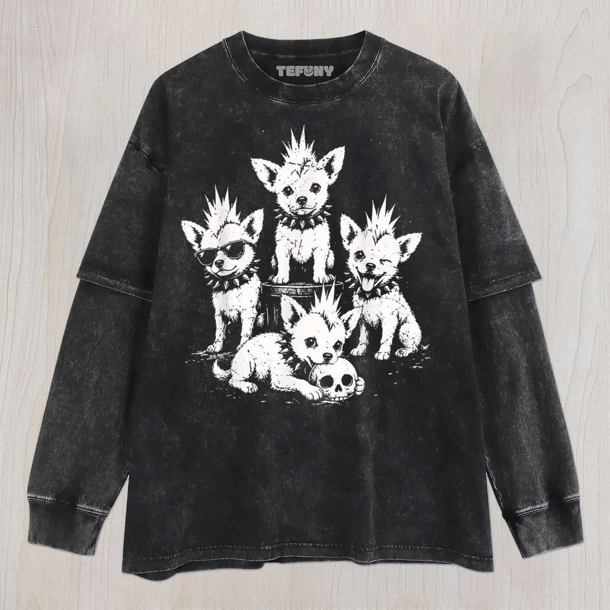 PUNK ROCK CHIHUAHUA GRAPHIC T-SHIRT UNISEX TEE, TANK TOP, LAYERED LS, SWEATSHIRT & HOODIE