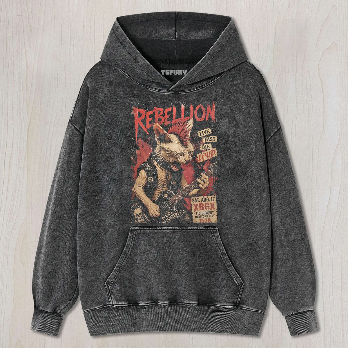 PUNK ROCK REBELLION SPHYNX CAT UNISEX TEE, TANK TOP, LAYERED LS, SWEATSHIRT & HOODIE