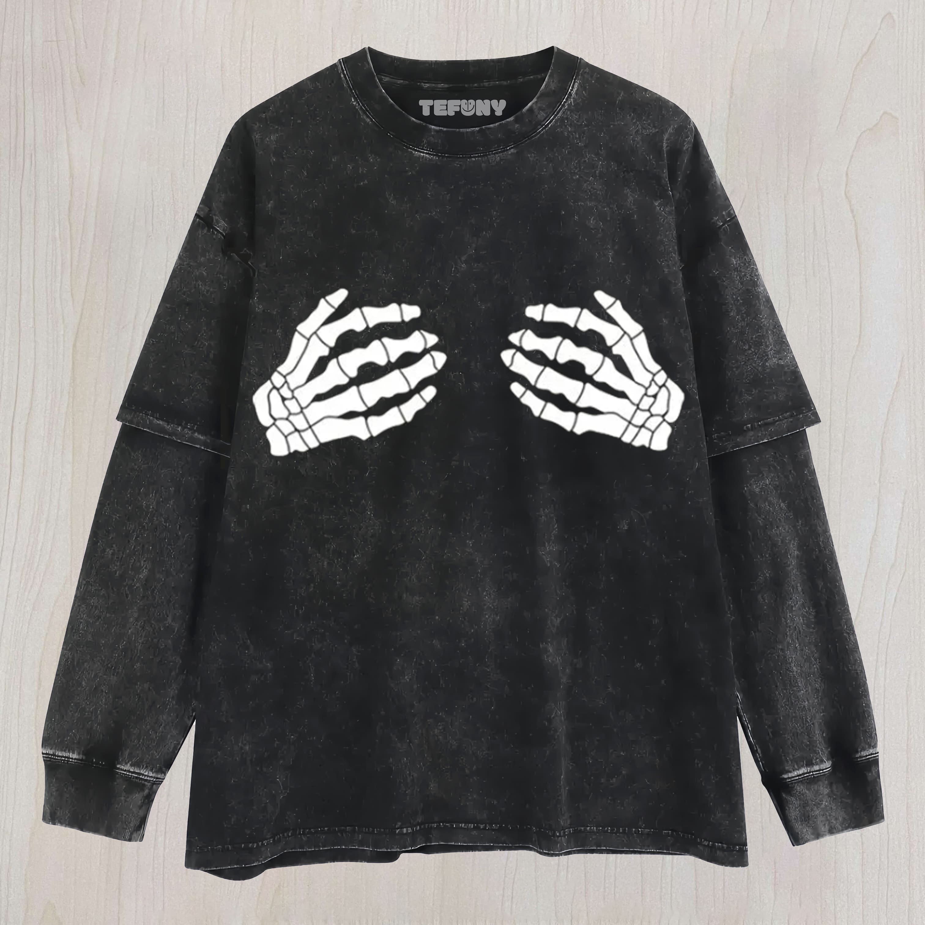 PUNK SKELETON BONES UNISEX TEE, TANK TOP, LAYERED LS, SWEATSHIRT & HOODIE
