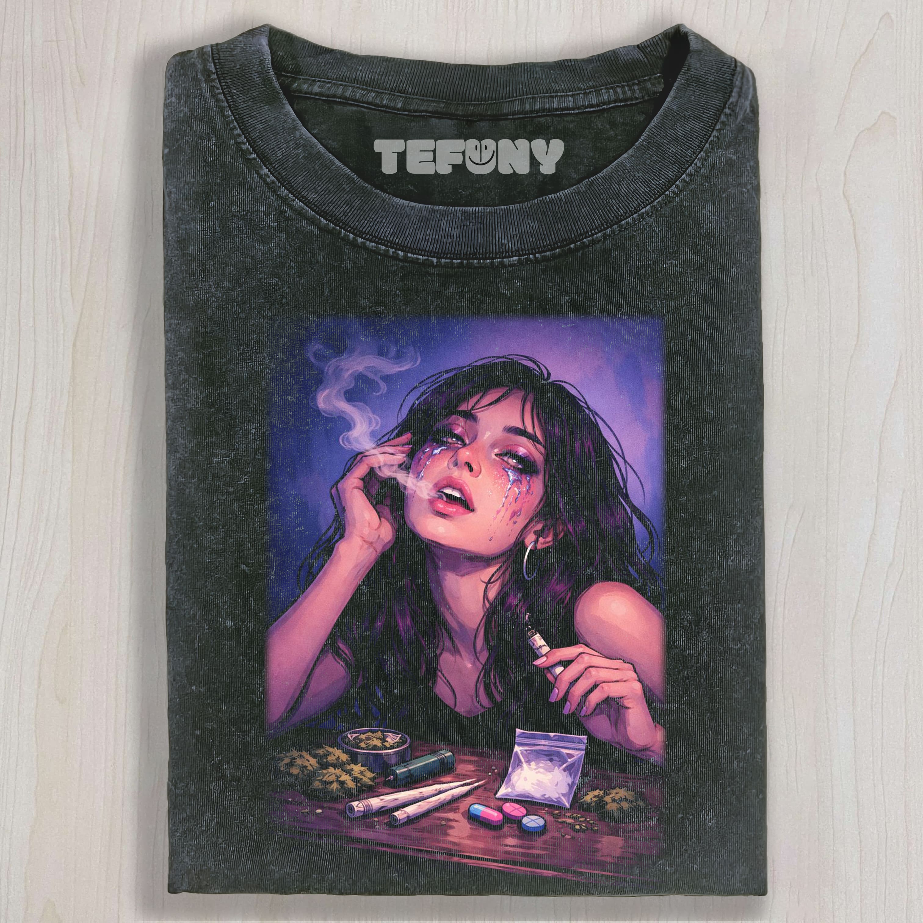 PURPLE-HAIRED WOMAN TEE & SWEAT & HOOD