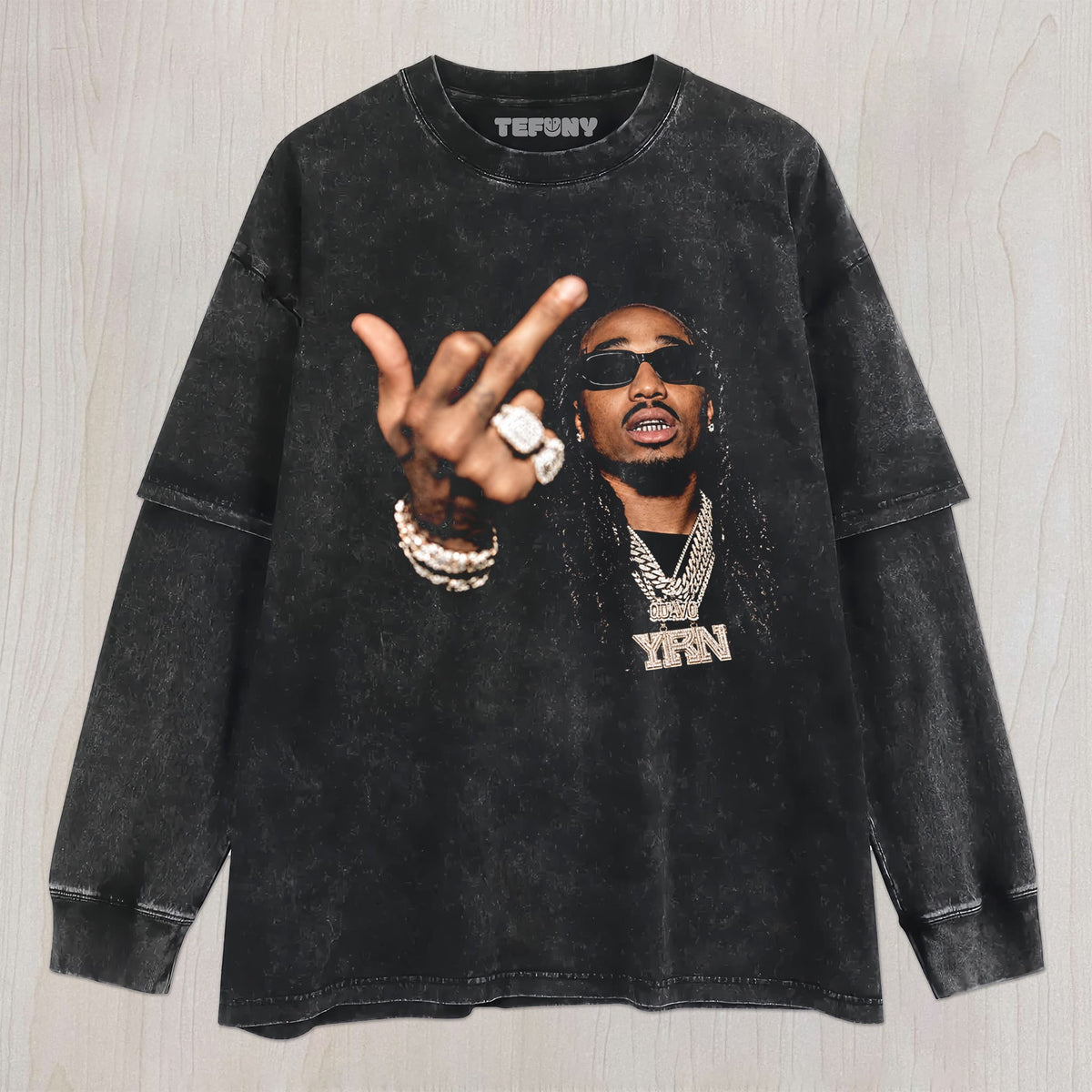 QUAVO MIDDLE FINGER UNISEX TEE, TANK TOP, LAYERED LS, SWEATSHIRT & HOODIE