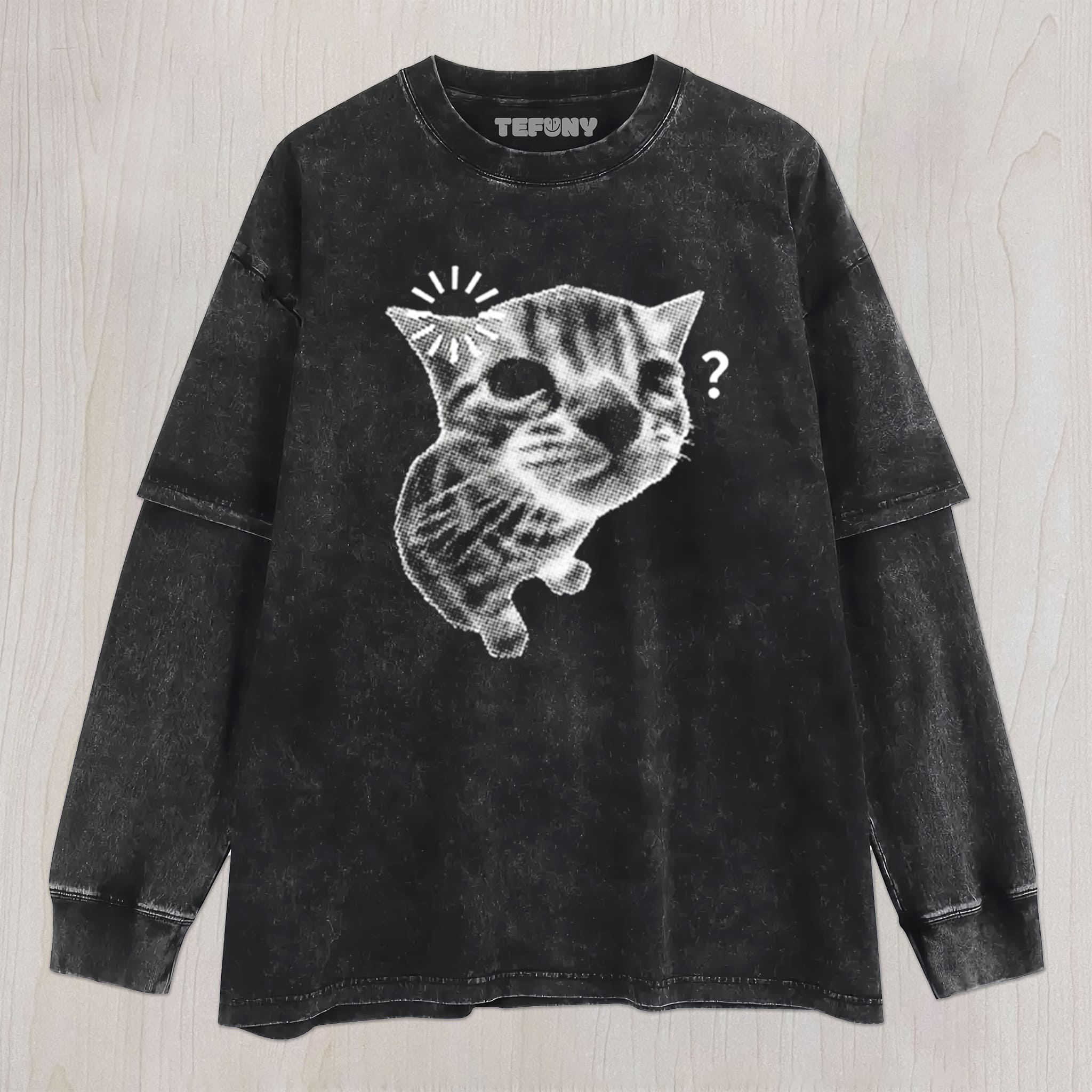 QUESTION MARK CAT MEME UNISEX TEE, TANK TOP, LAYERED LS, SWEATSHIRT & HOODIE