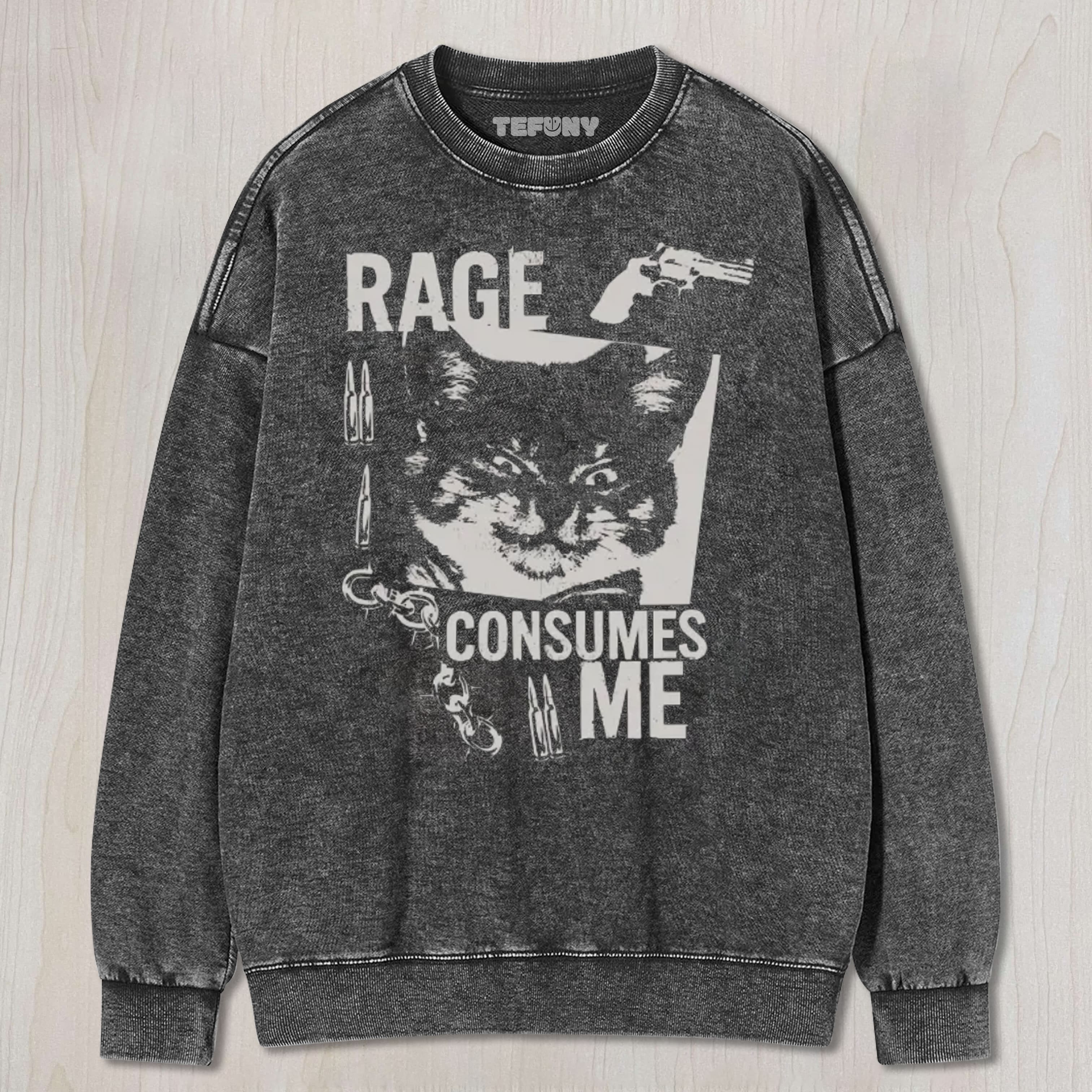 RAGE CONSUMES ME FUNNY CAT MEME UNISEX TEE, TANK TOP, LAYERED LS, SWEATSHIRT & HOODIE