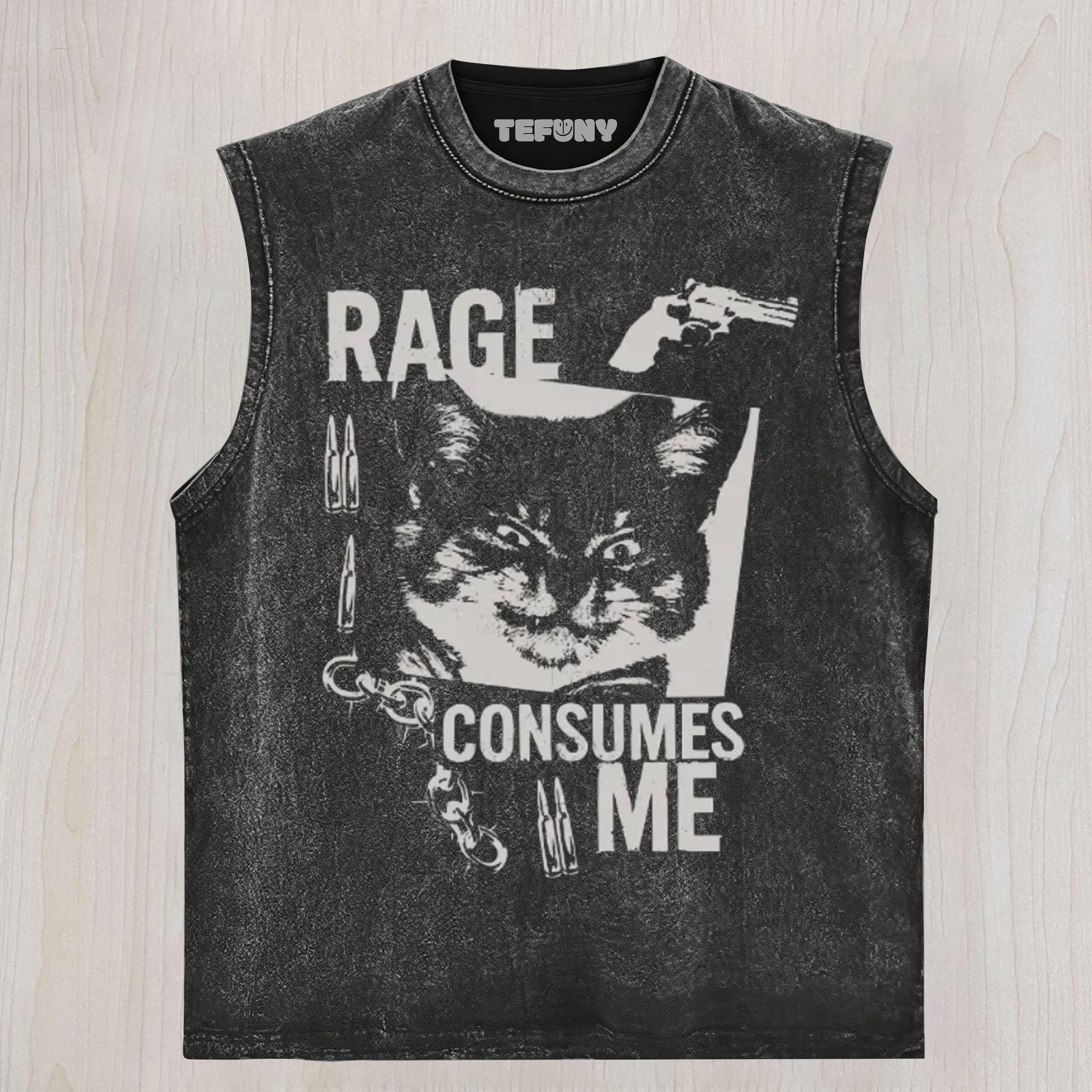 RAGE CONSUMES ME FUNNY CAT MEME UNISEX TEE, TANK TOP, LAYERED LS, SWEATSHIRT & HOODIE