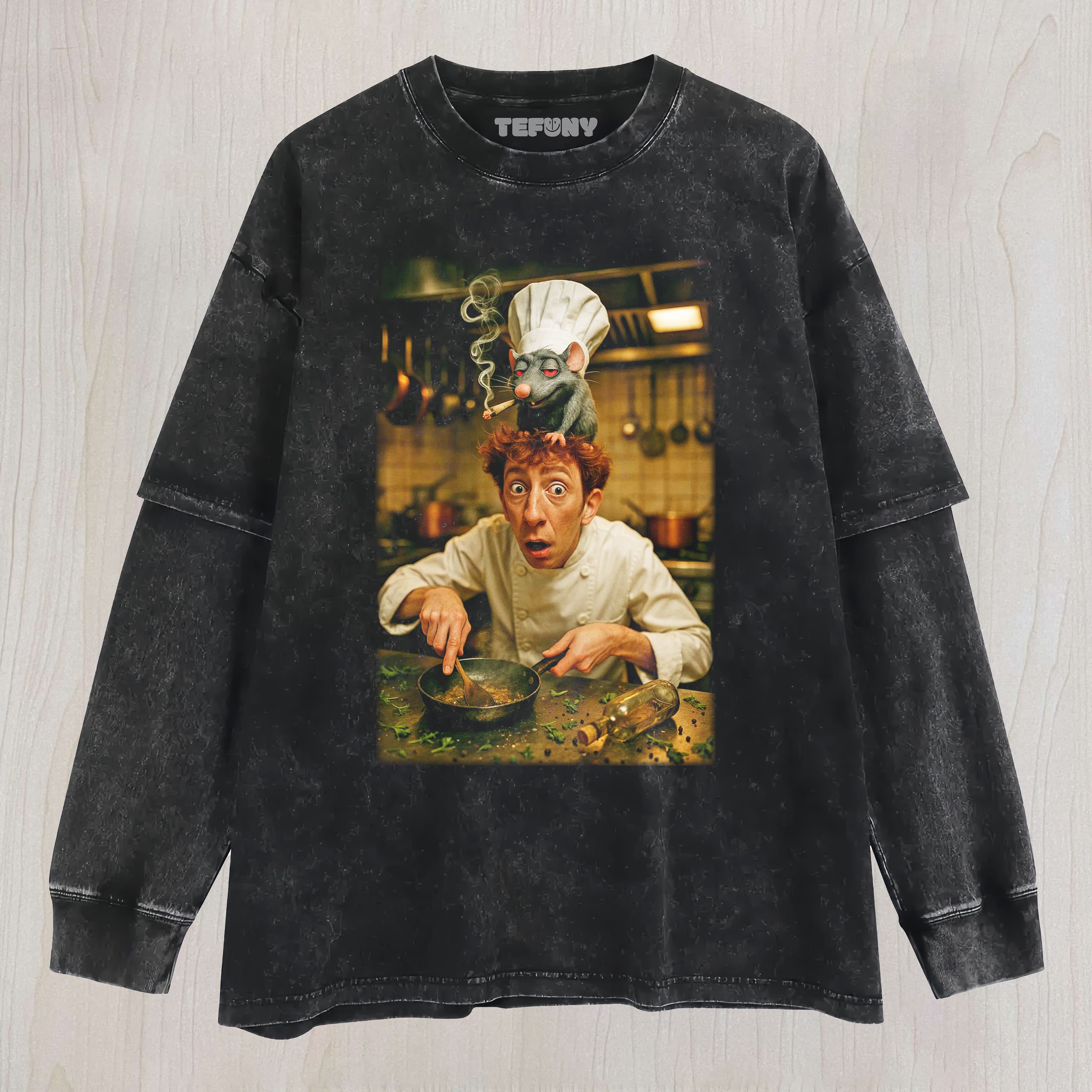 RATATOUILLE FUNNY LAYERED LONG SLEEVE