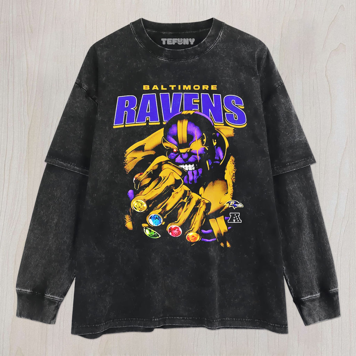 RAVENS & THANOS UNISEX TEE, TANK TOP, LAYERED LS, SWEATSHIRT & HOODIE