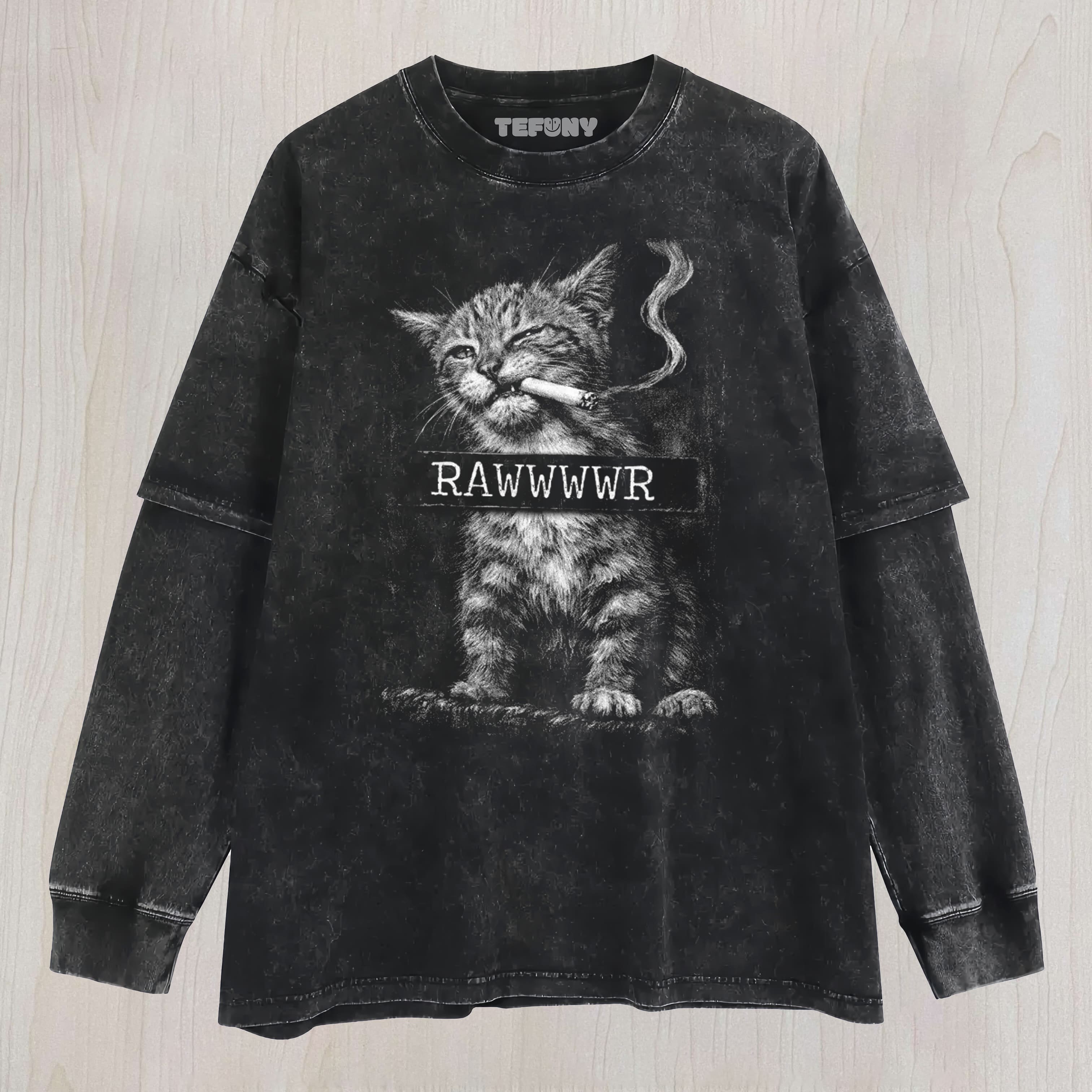 RAWWWR CAT MEME UNISEX TEE, TANK TOP, LAYERED LS, SWEATSHIRT & HOODIE