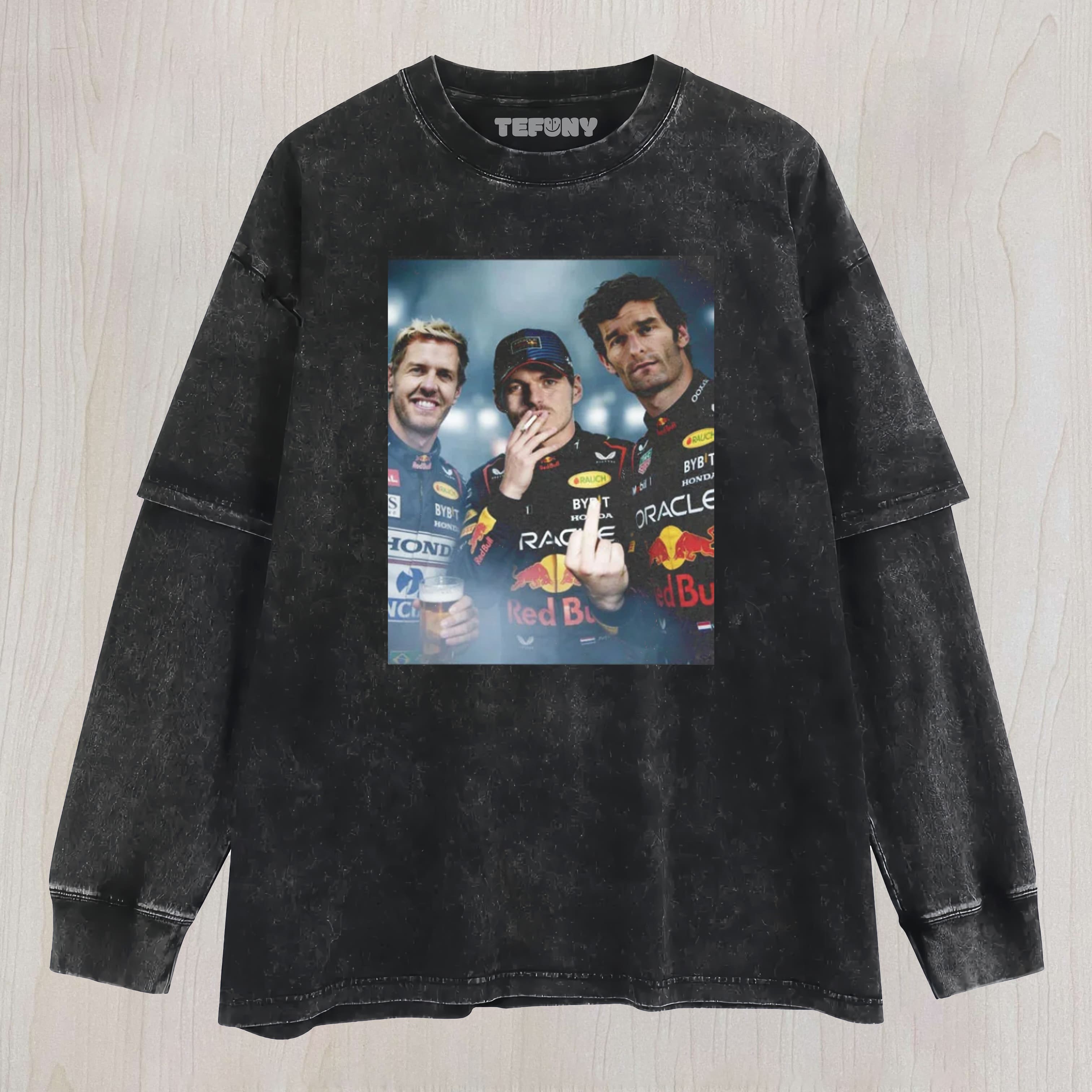 ED BULL LEGENDS, UNRULY ERA ：SEBASTIAN VETTEL & MAX VERSTAPPEN & MARK WEBBER  LAYERED LONG SLEEVE