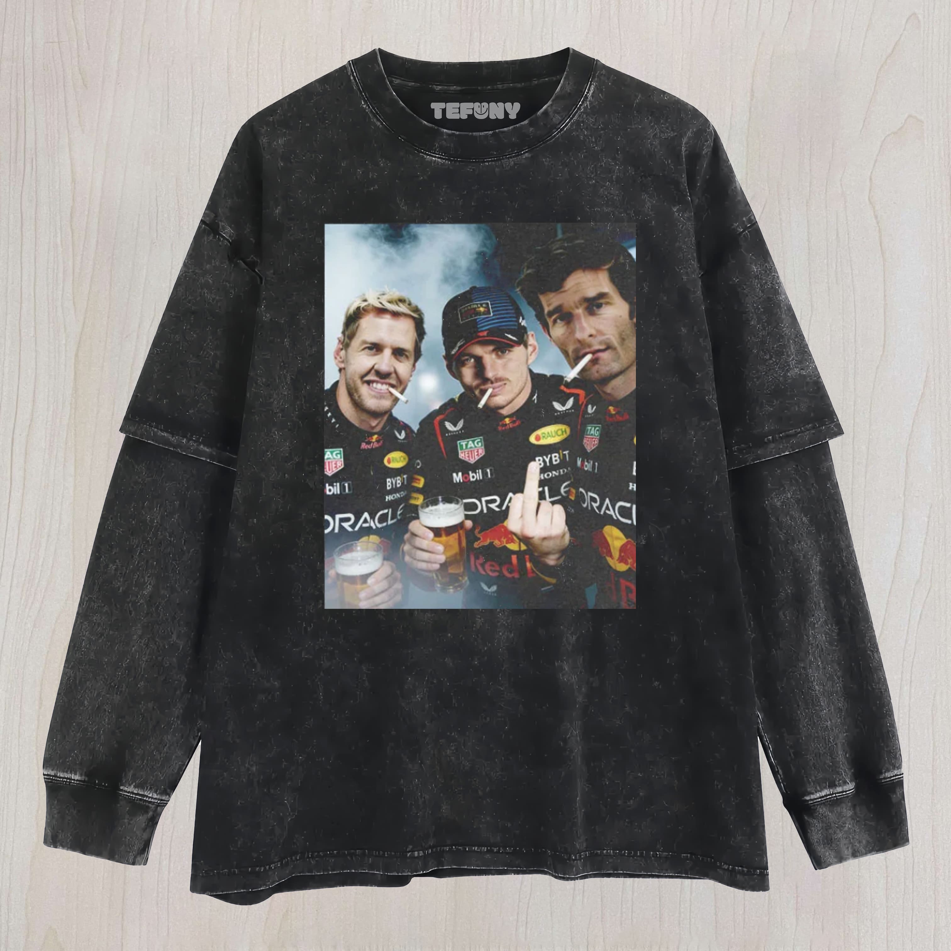 ED BULL LEGENDS, UNRULY ERA ：SEBASTIAN VETTEL & MAX VERSTAPPEN & MARK WEBBER  LAYERED LONG SLEEVE