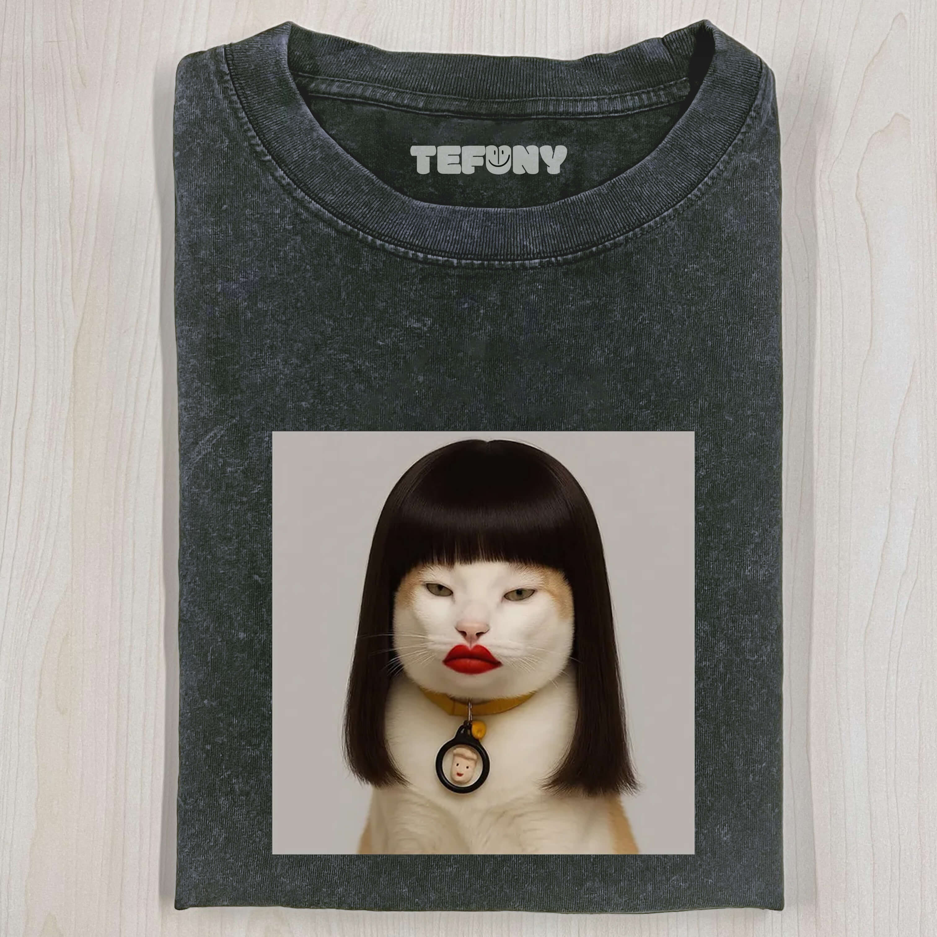 RED LIPS CAT TEE