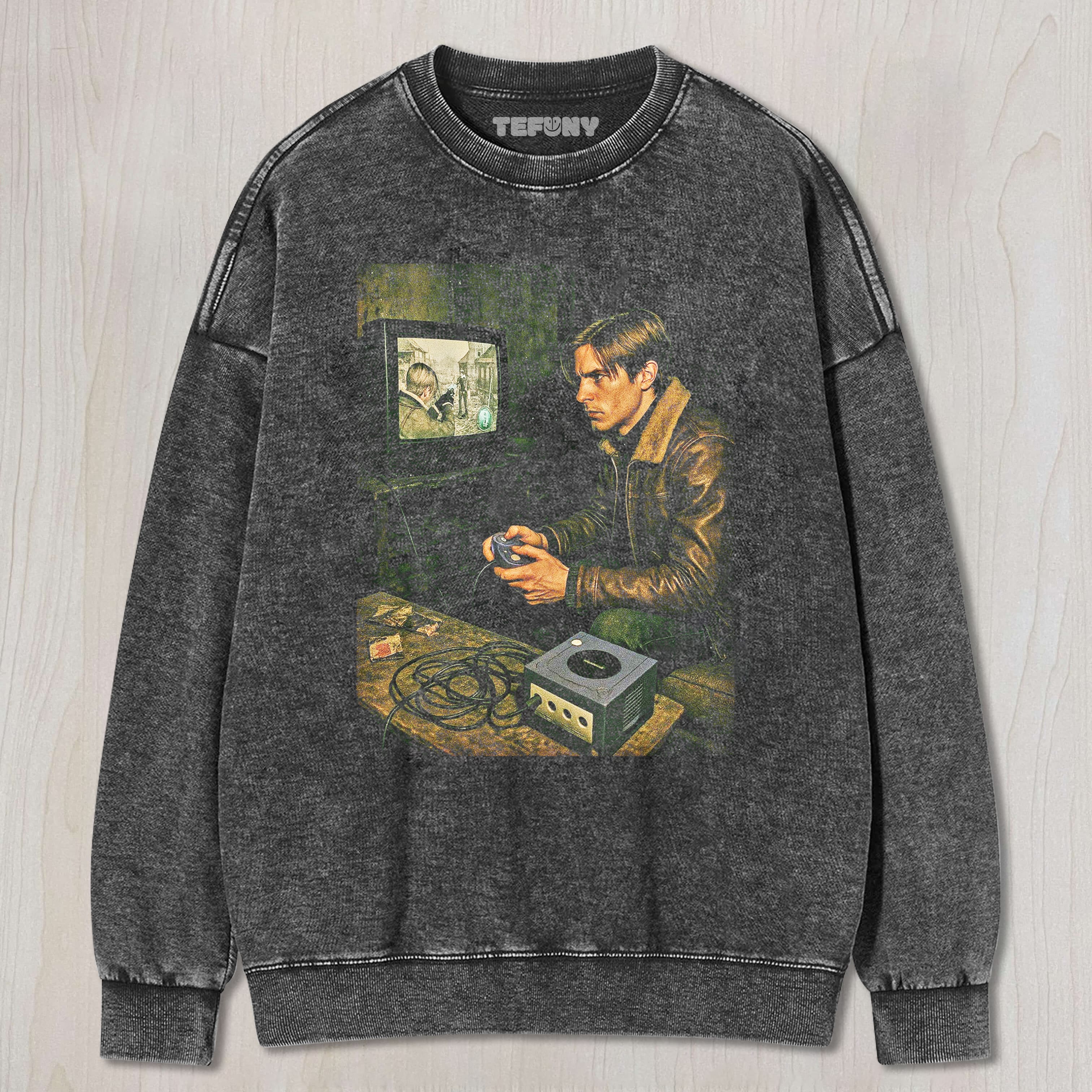 RESIDENT EVIL LEON PLAYING GAMES TEE & SWEAT & HOOD