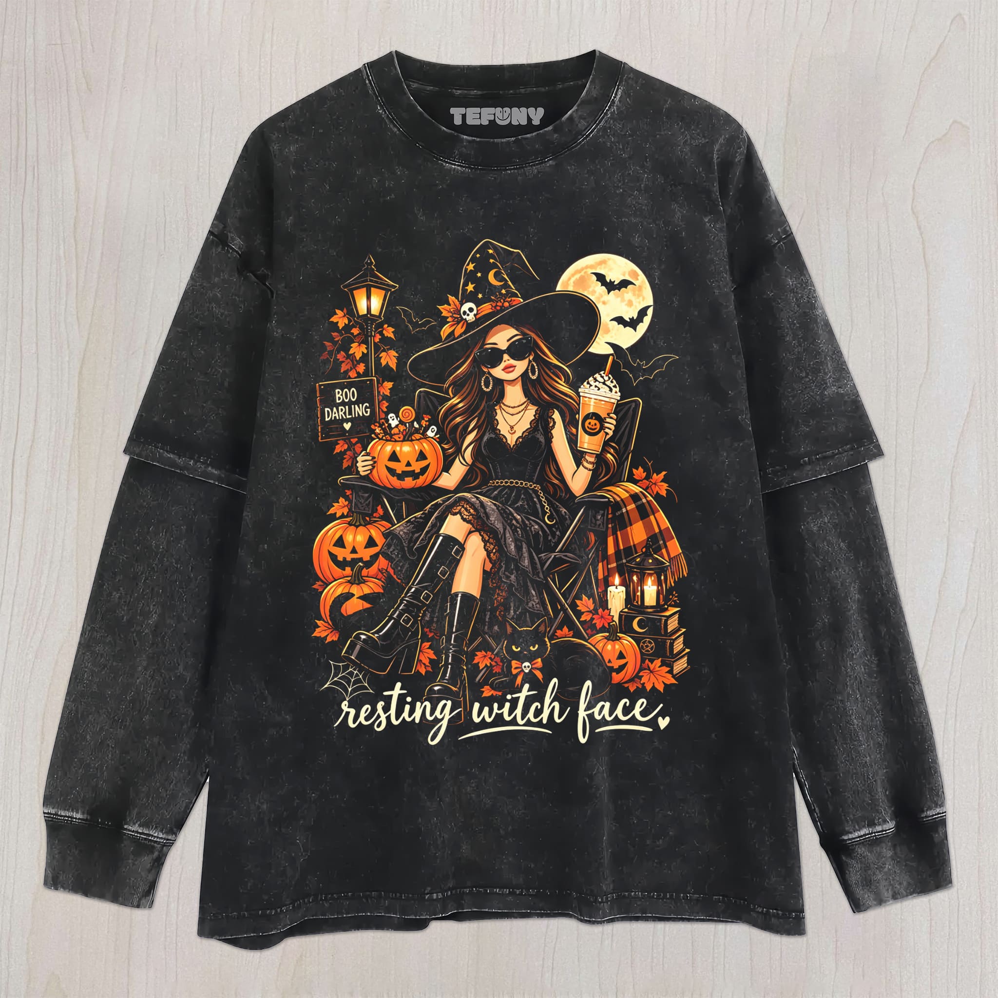 RESTING WITCH FACE FASHION UNISEX TEE, TANK TOP, LAYERED LS, SWEATSHIRT & HOODIE