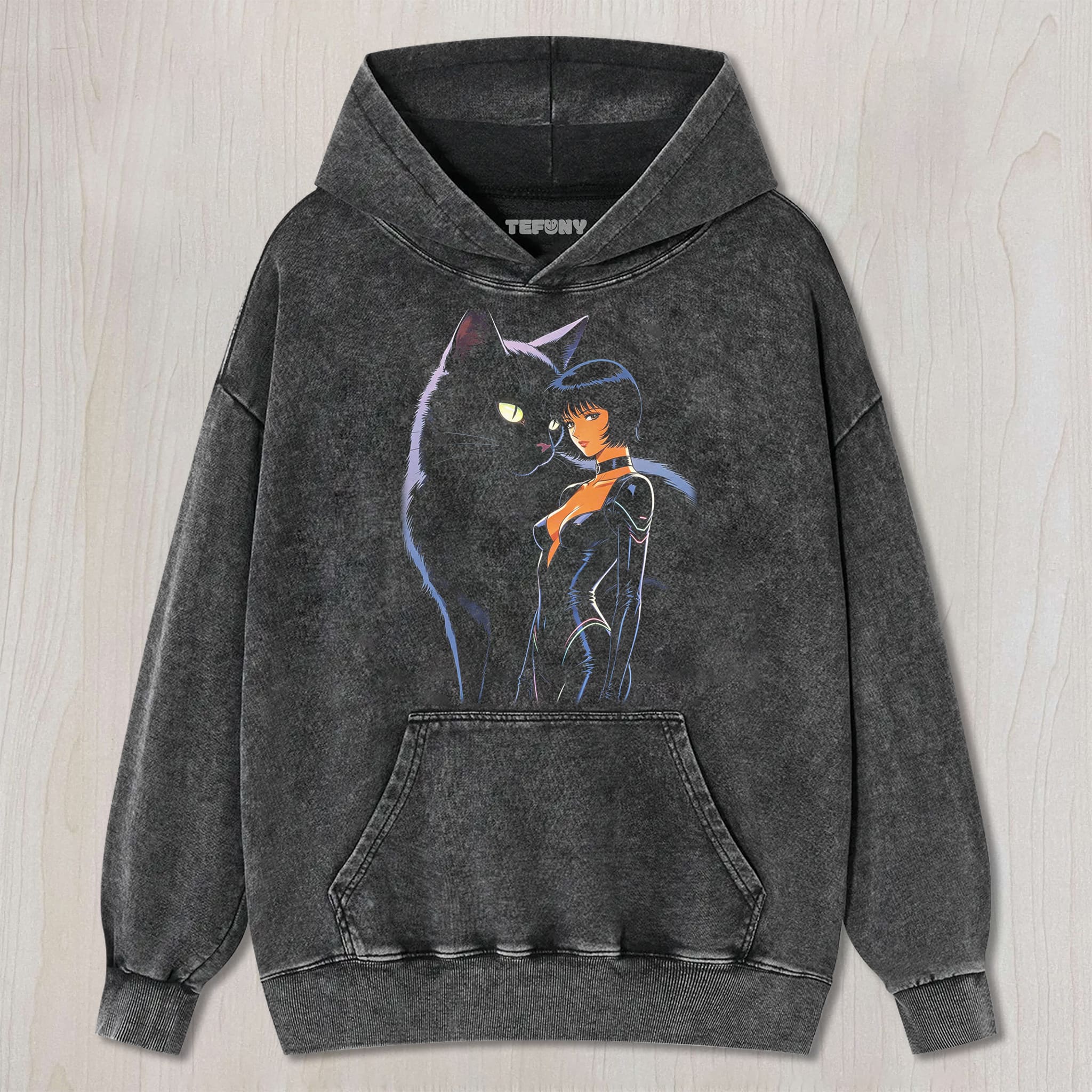RETRO 90S GIRL AND CAT V2 UNISEX TEE, TANK TOP, LAYERED LS, SWEATSHIRT & HOODIE