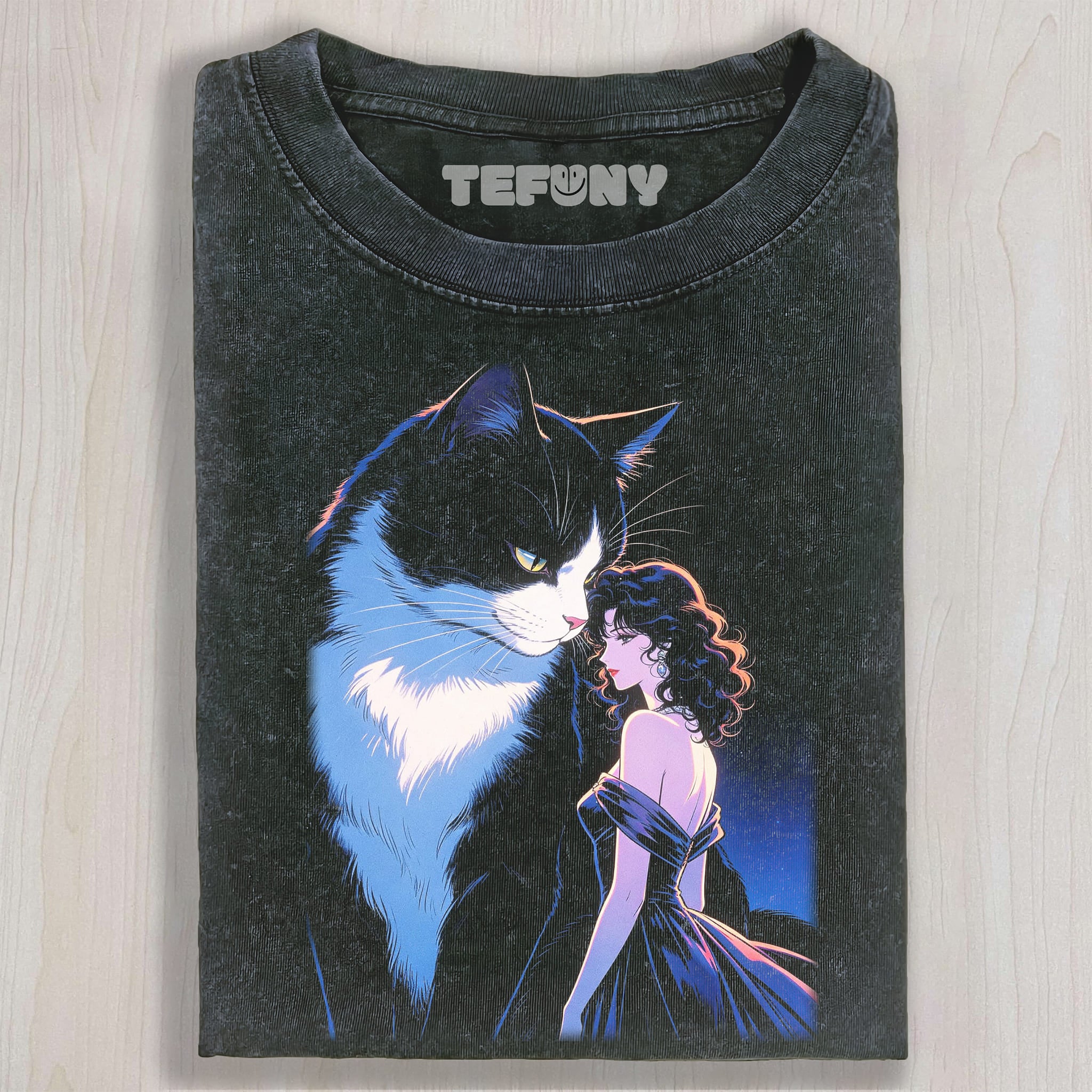 RETRO 90S GIRL AND CAT V3 UNISEX TEE, TANK TOP, LAYERED LS, SWEATSHIRT & HOODIE