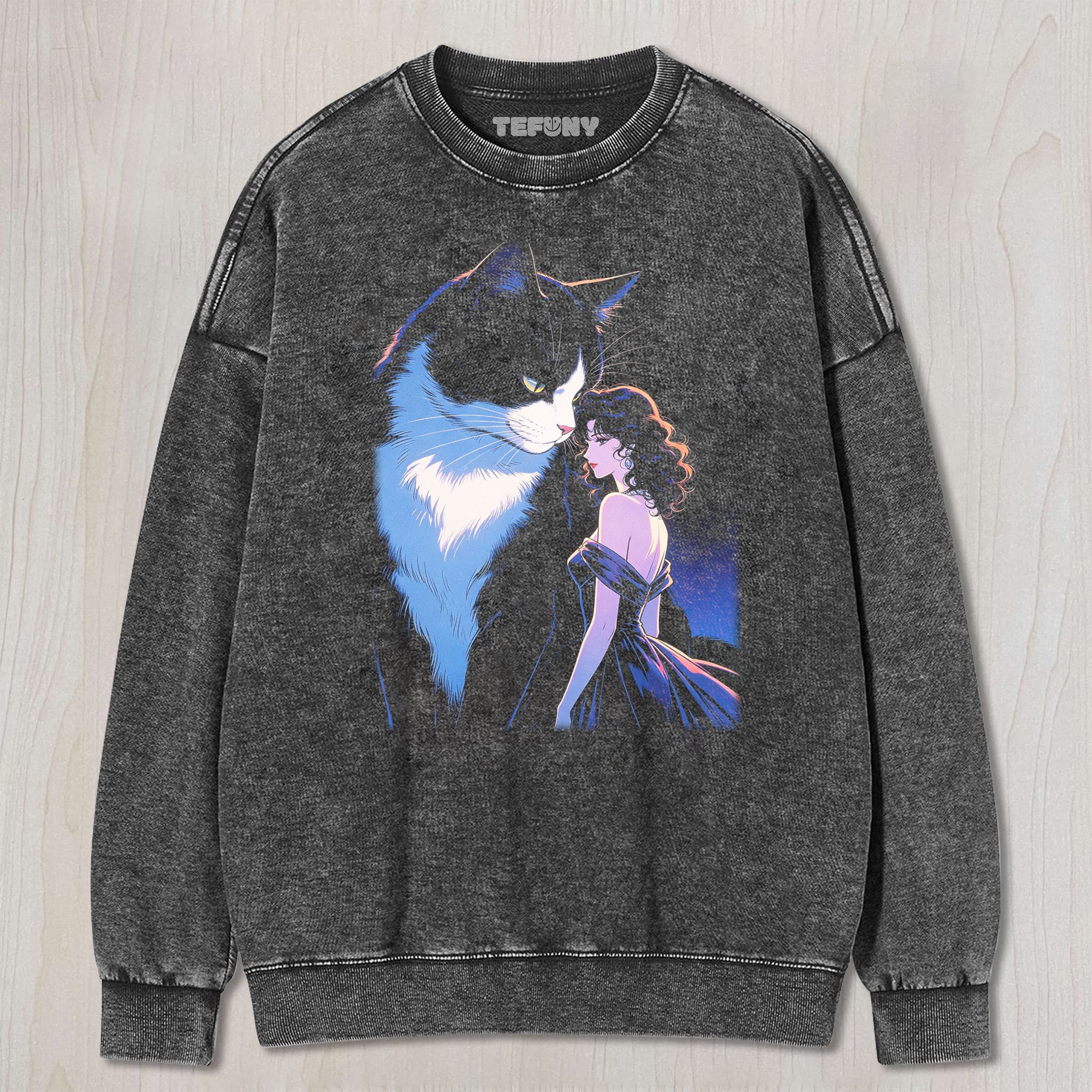 RETRO 90S GIRL AND CAT V3 UNISEX TEE, TANK TOP, LAYERED LS, SWEATSHIRT & HOODIE
