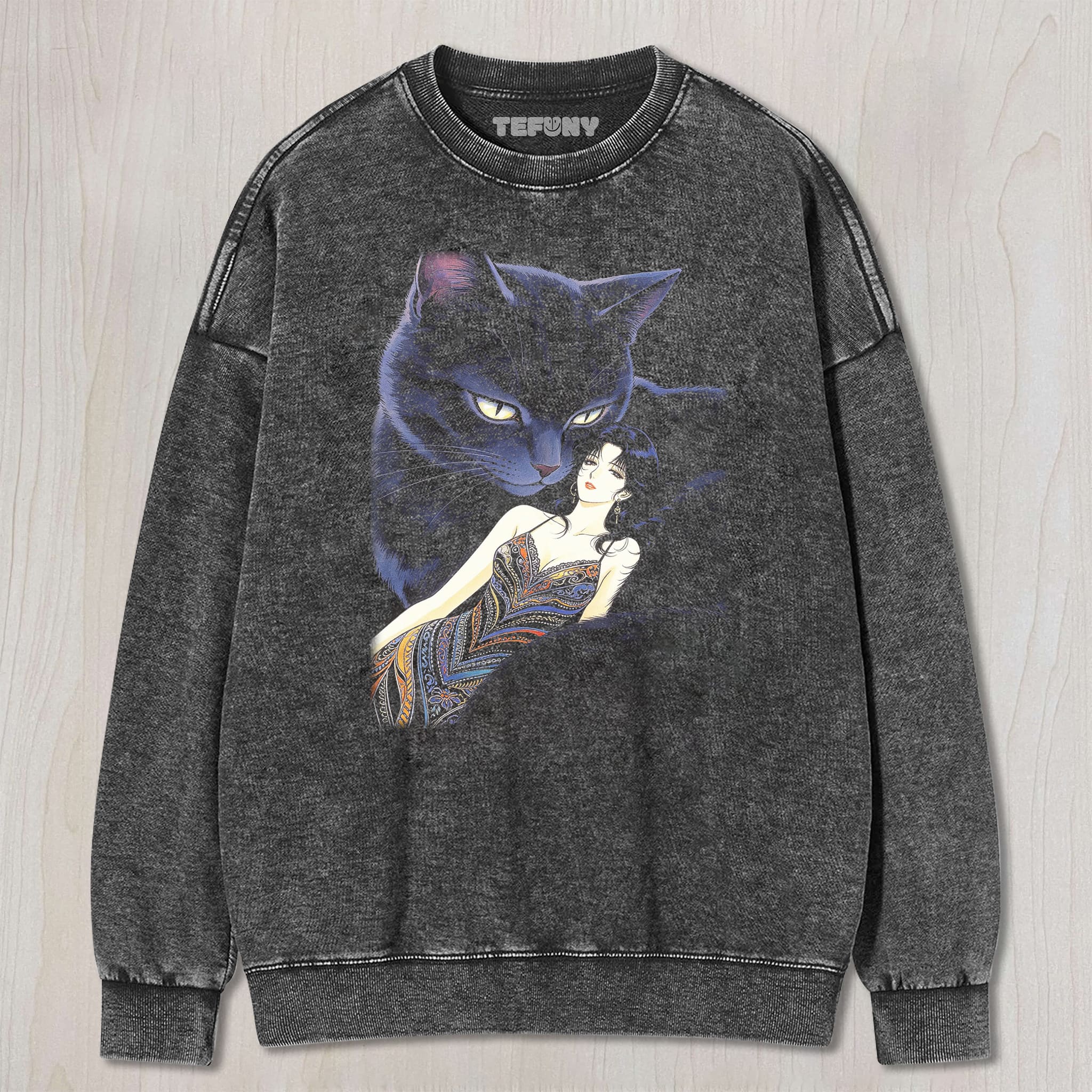 RETRO 90S GIRL AND CAT V4 UNISEX TEE, TANK TOP, LAYERED LS, SWEATSHIRT & HOODIE