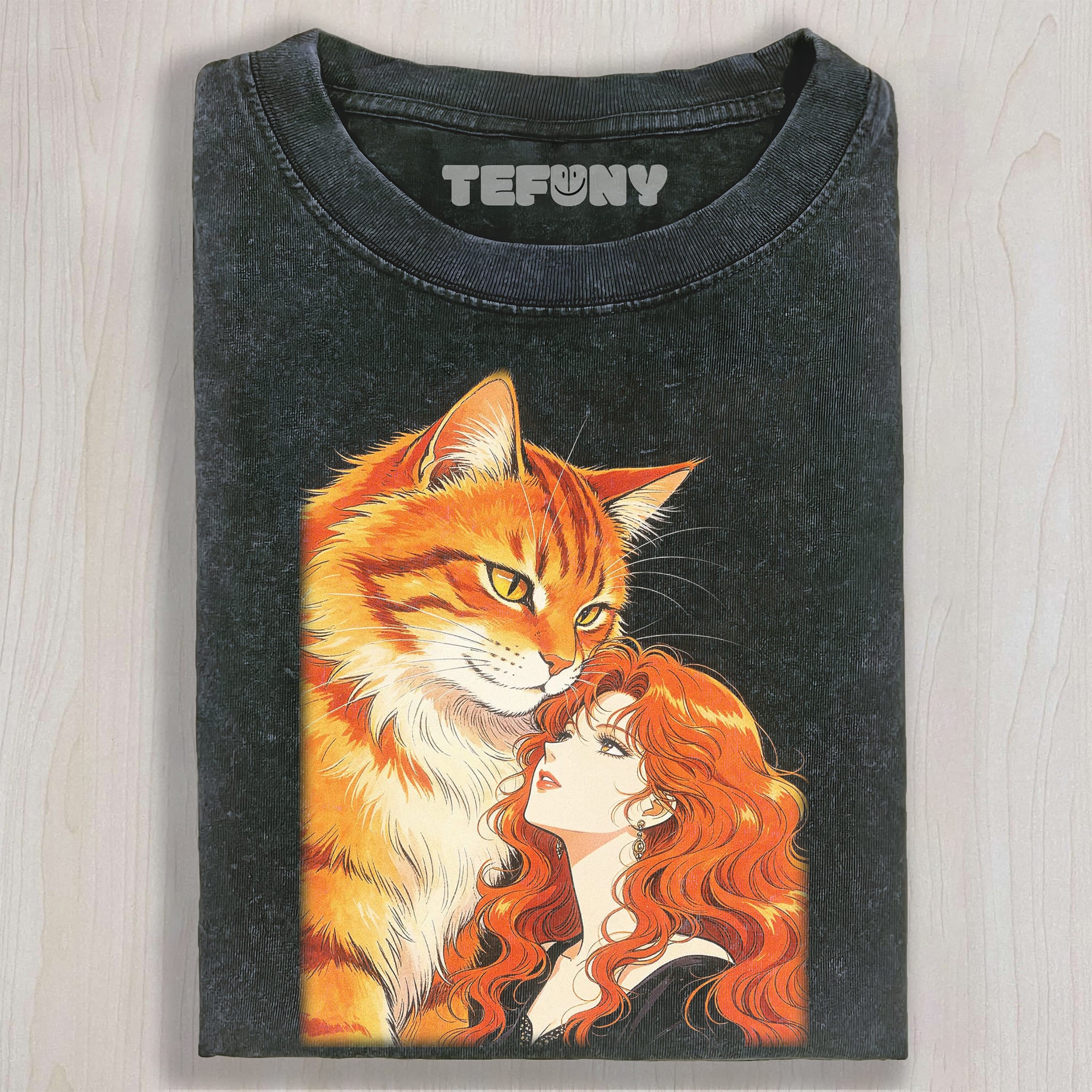 RETRO 90S GIRL AND CAT V6 UNISEX TEE, TANK TOP, LAYERED LS, SWEATSHIRT & HOODIE