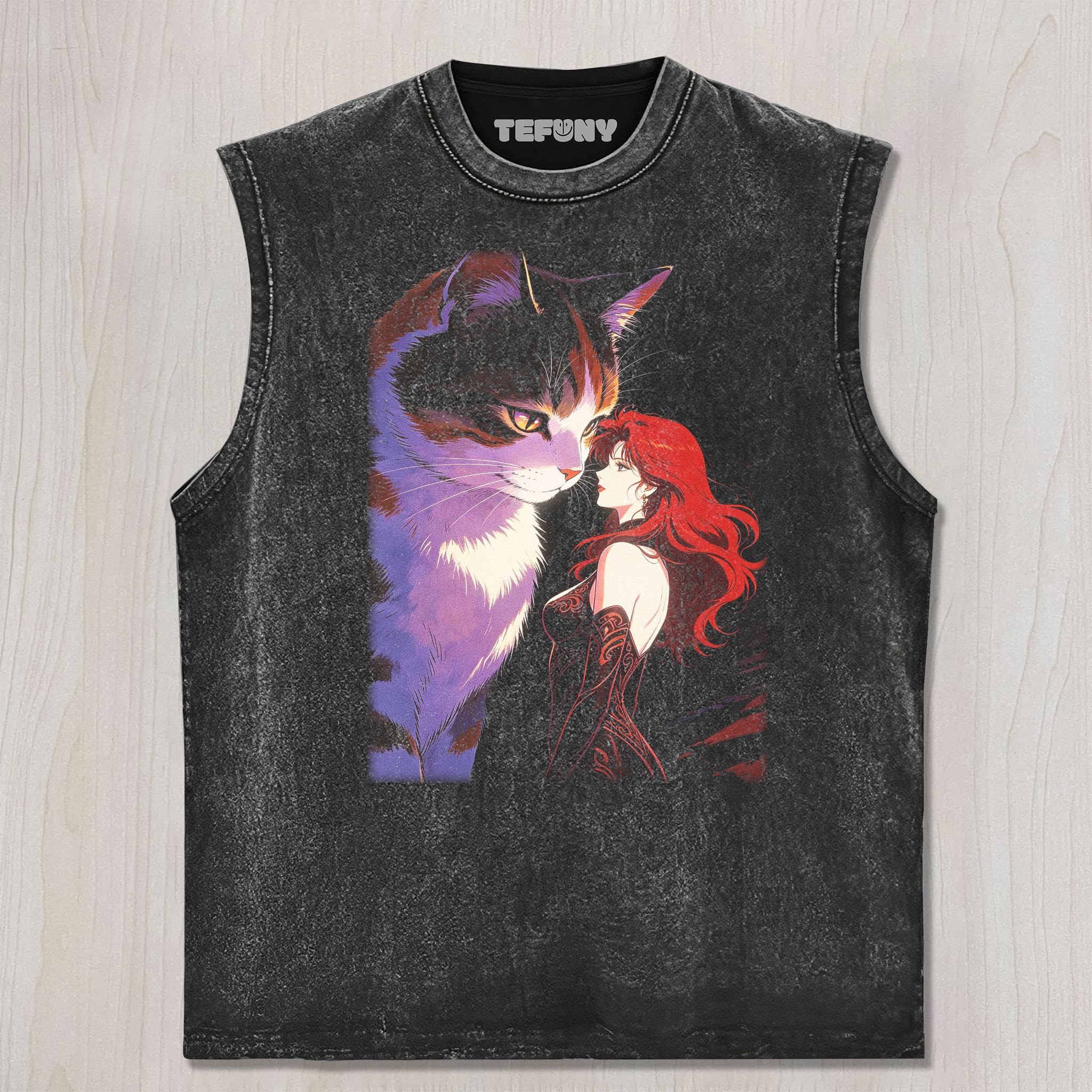 RETRO 90S GIRL AND CAT V7 UNISEX TEE, TANK TOP, LAYERED LS, SWEATSHIRT & HOODIE