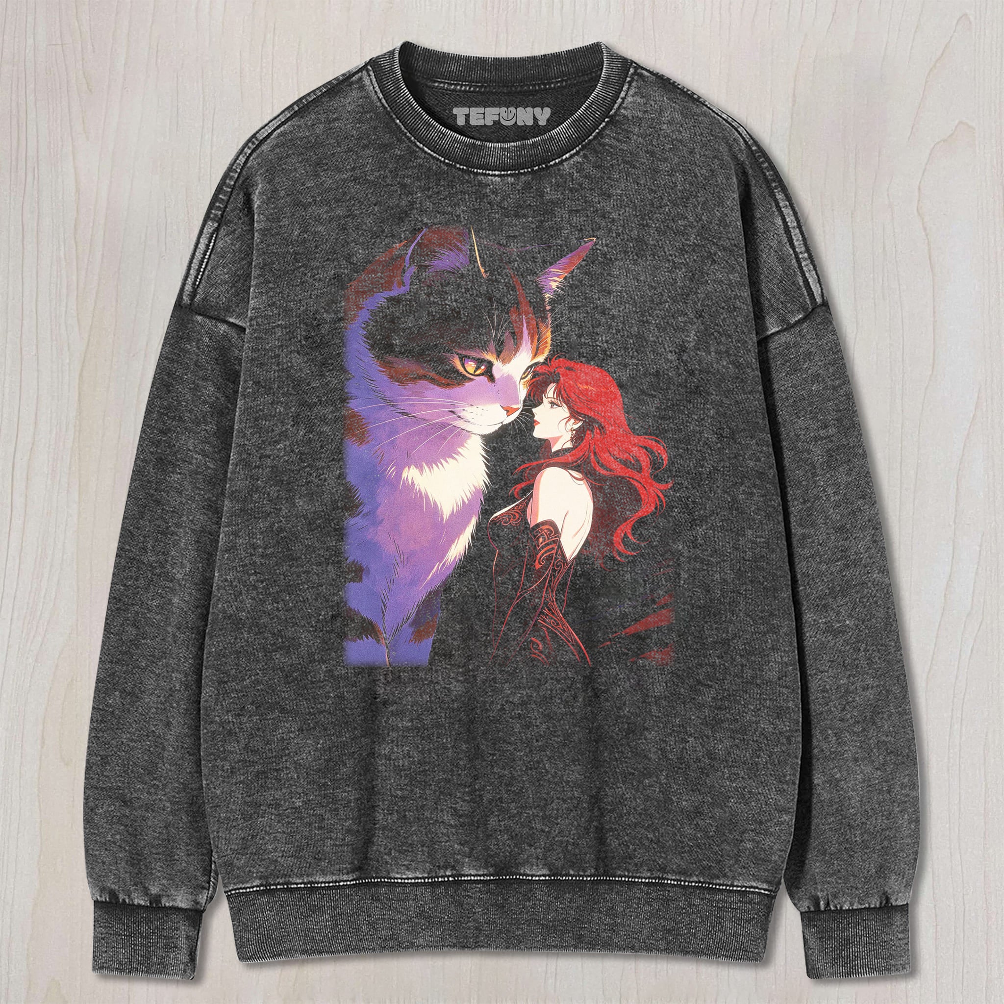 RETRO 90S GIRL AND CAT V7 UNISEX TEE, TANK TOP, LAYERED LS, SWEATSHIRT & HOODIE