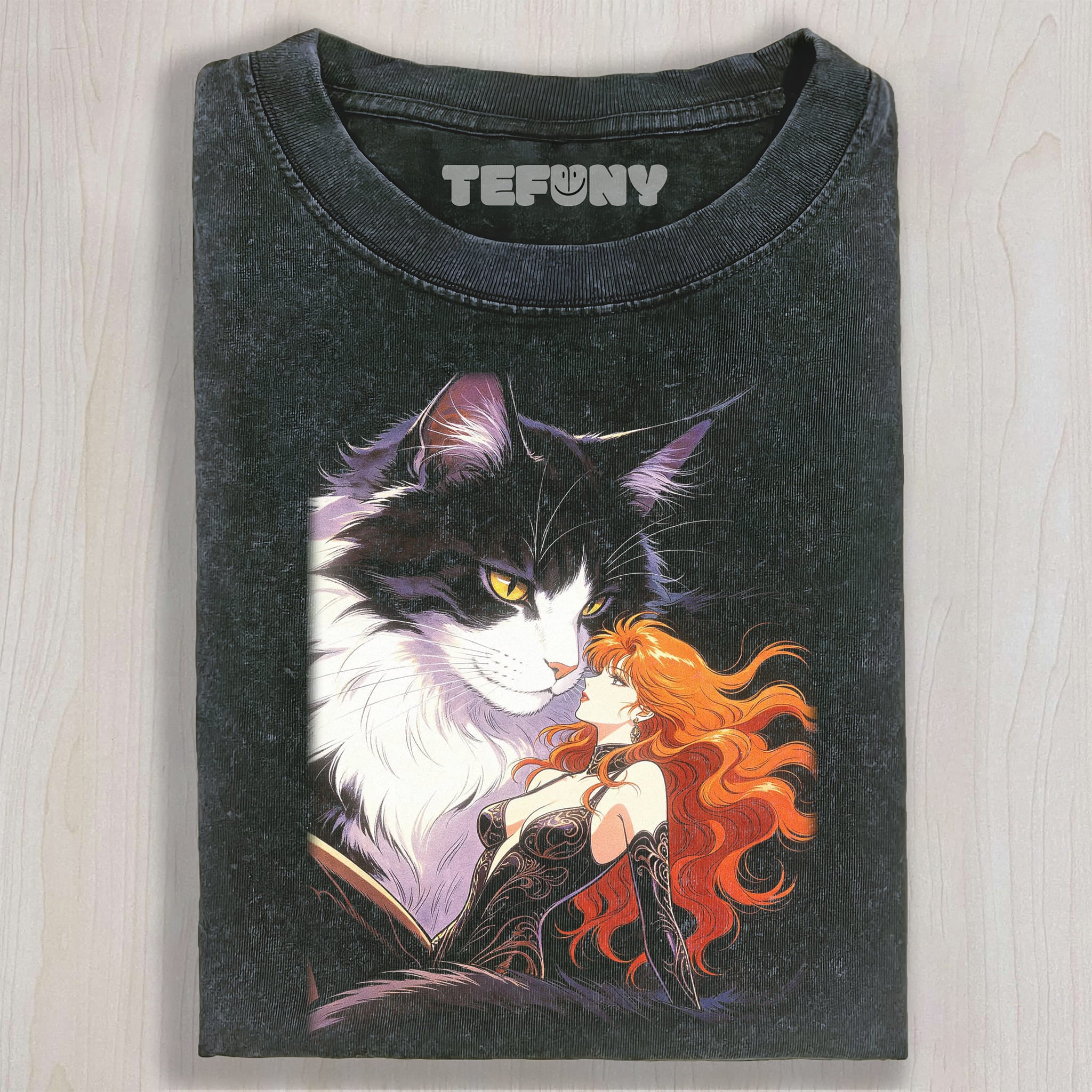 RETRO 90S GIRL AND CAT V9 UNISEX TEE, TANK TOP, LAYERED LS, SWEATSHIRT & HOODIE