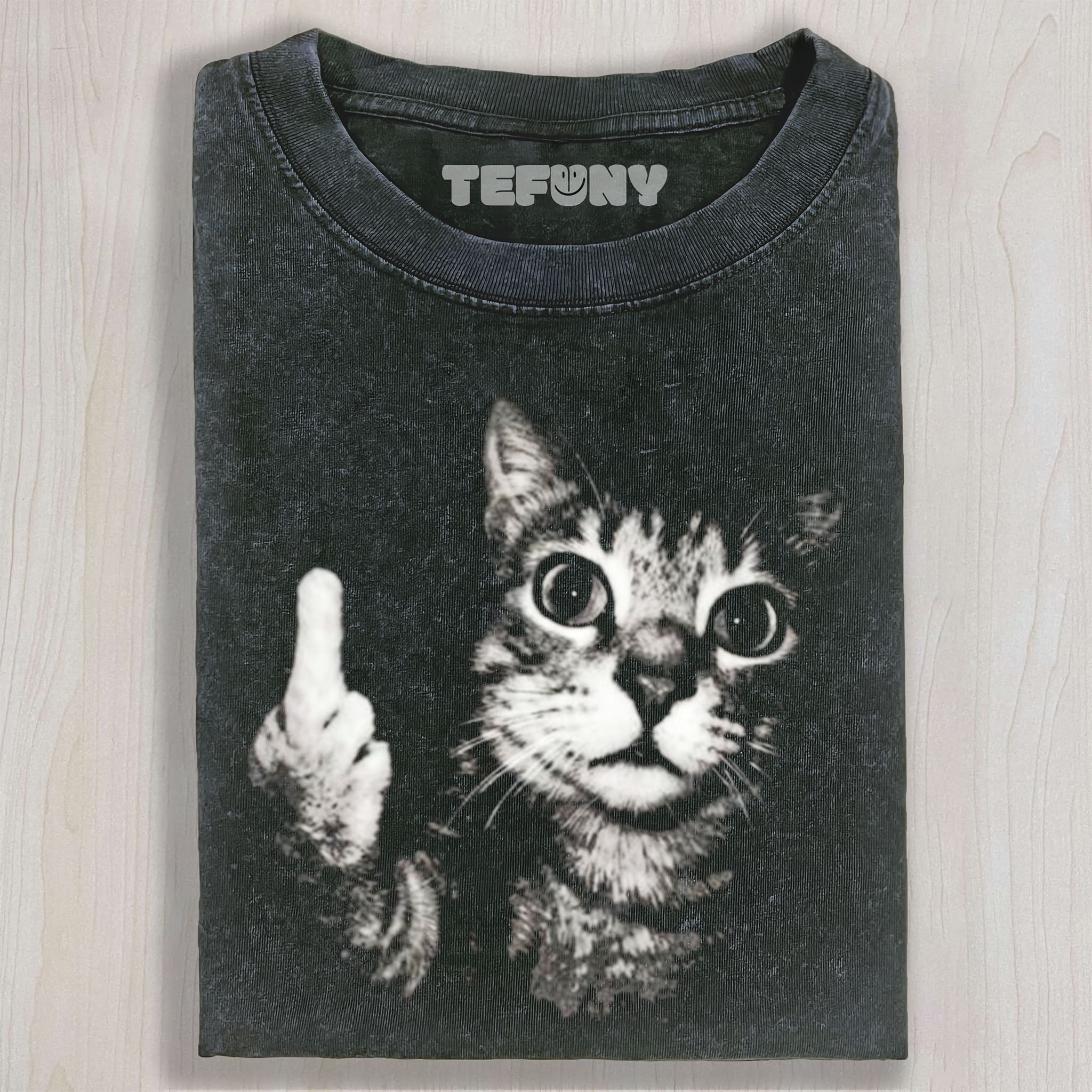 RETRO CAT MIDDLE FINGER UNISEX TEE, TANK TOP, LAYERED LS, SWEATSHIRT & HOODIE