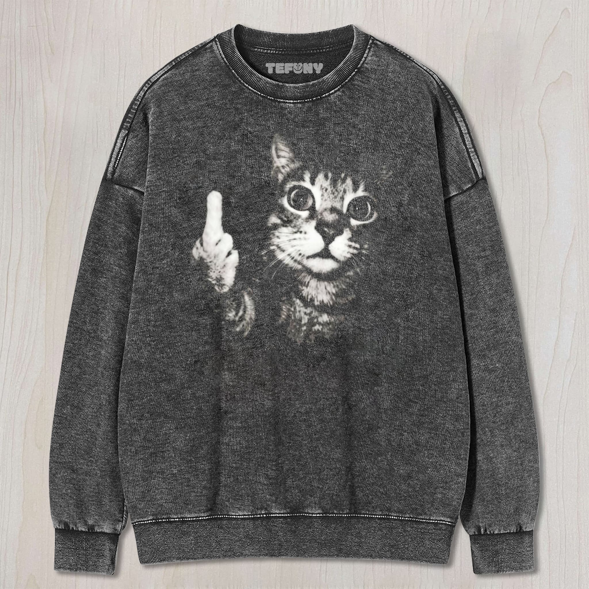 RETRO CAT MIDDLE FINGER UNISEX TEE, TANK TOP, LAYERED LS, SWEATSHIRT & HOODIE