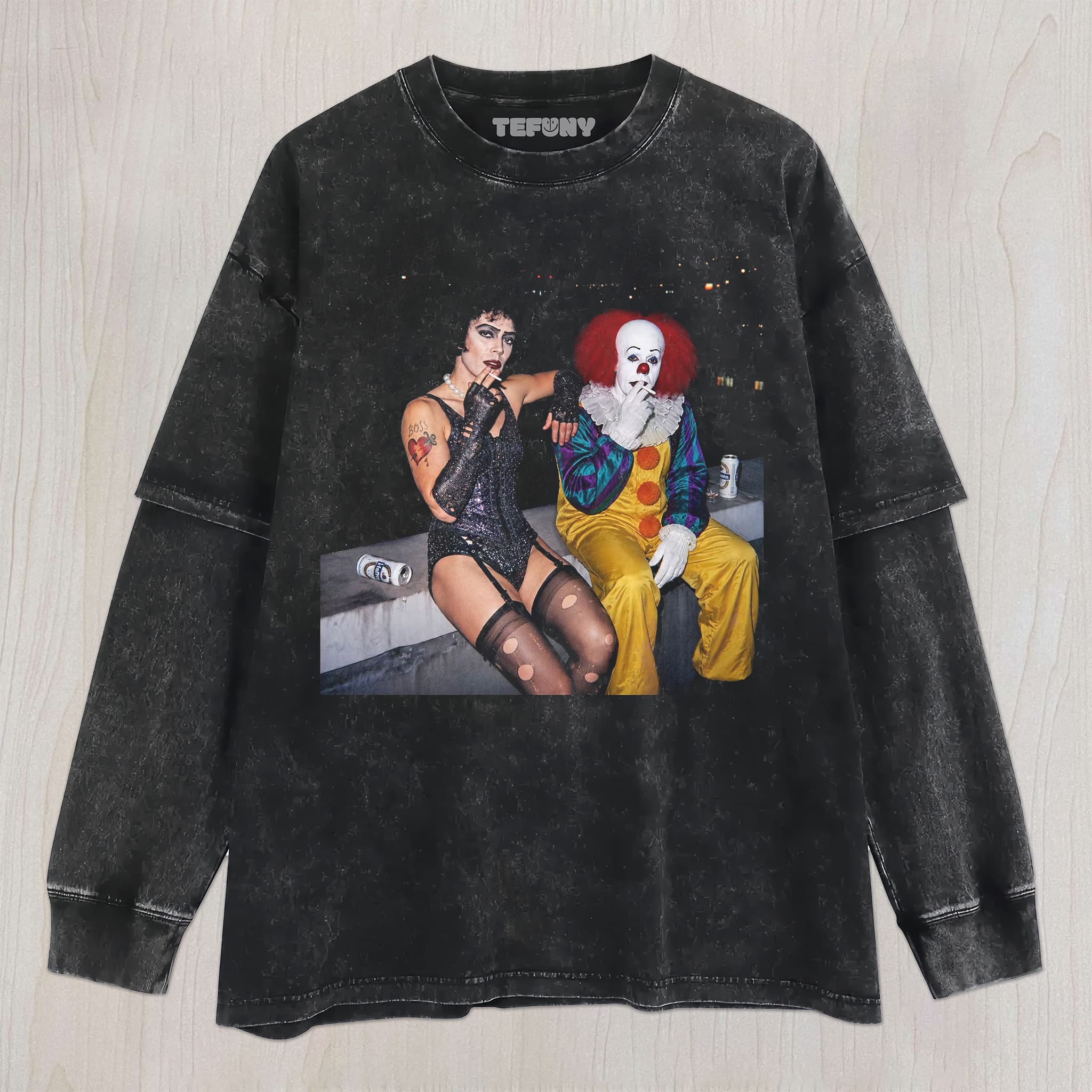 RETRO CULT CLASSIC DUO PORTRAIT ART TEE UNISEX TEE, TANK TOP, LAYERED LS, SWEATSHIRT & HOODIE