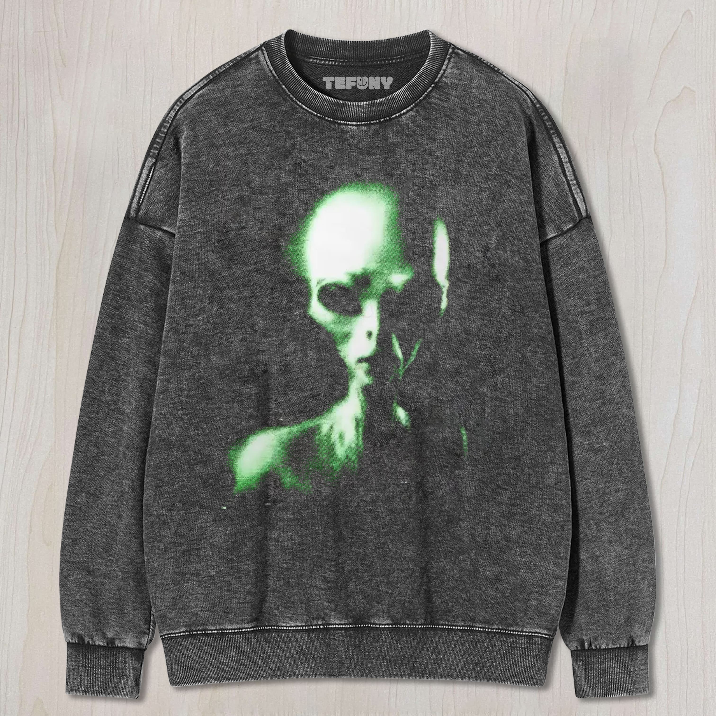 RETRO GREEN ALIEN GLITCH PRINT CASUAL SLEEVELESS UNISEX TEE, TANK TOP, LAYERED LS, SWEATSHIRT & HOODIE