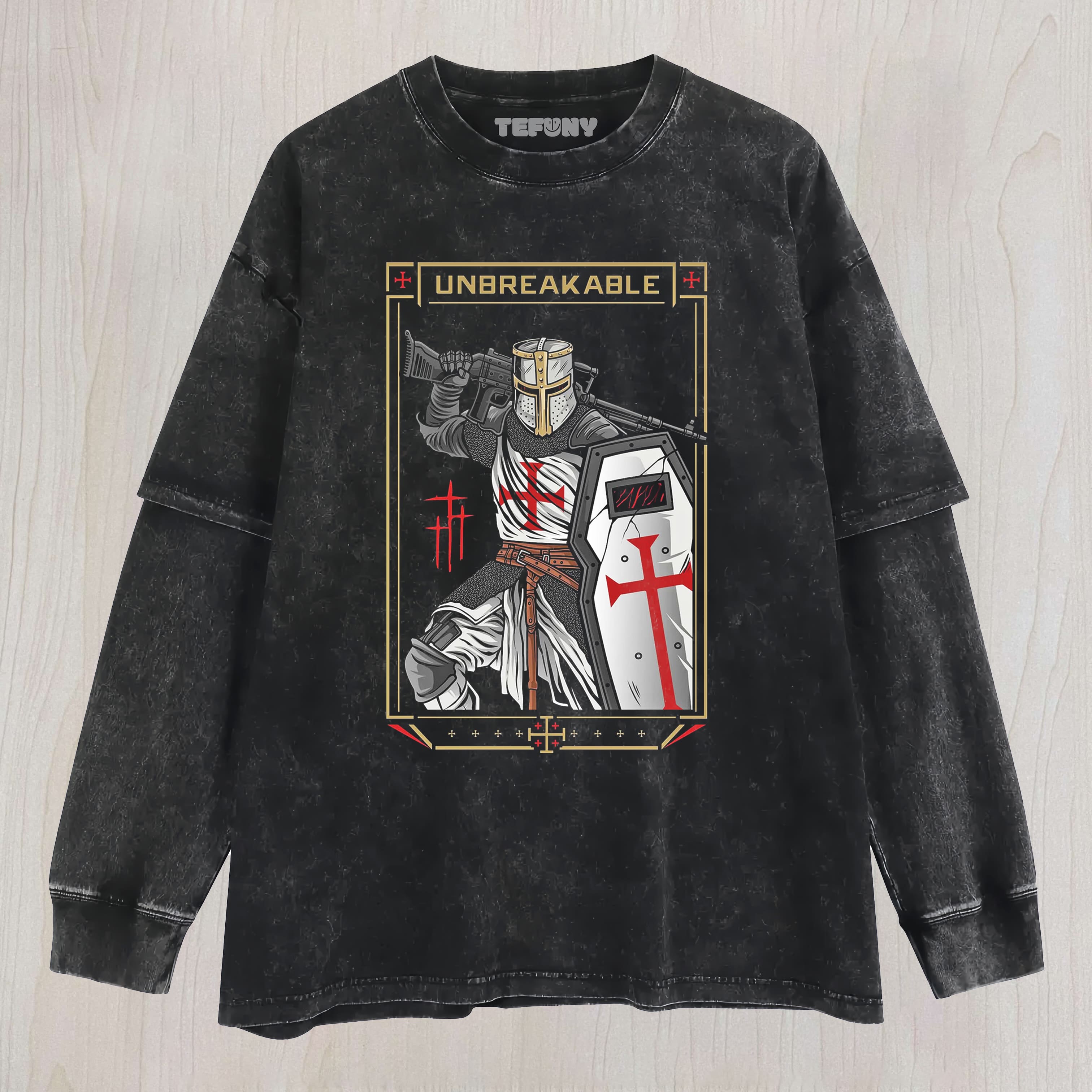 RETRO CROSS KNIGHT LAYERED LONG SLEEVE