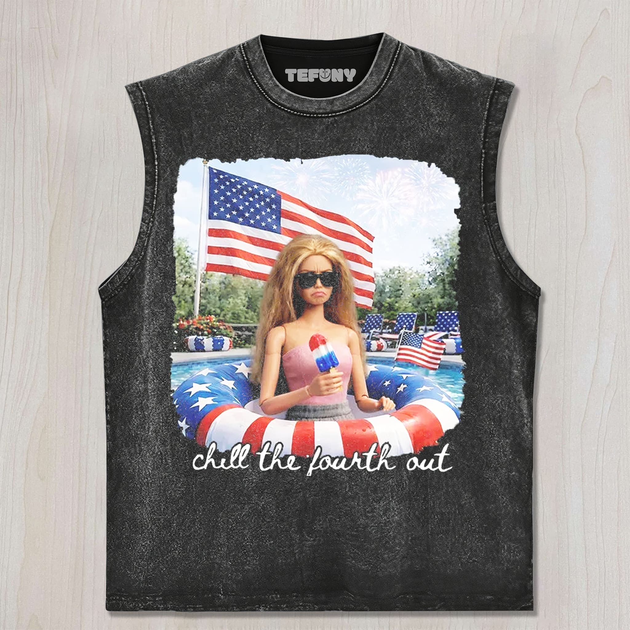 RETRO DOLL 4TH OF JULY V2 UNISEX TEE, TANK TOP, LAYERED LS, SWEATSHIRT & HOODIE